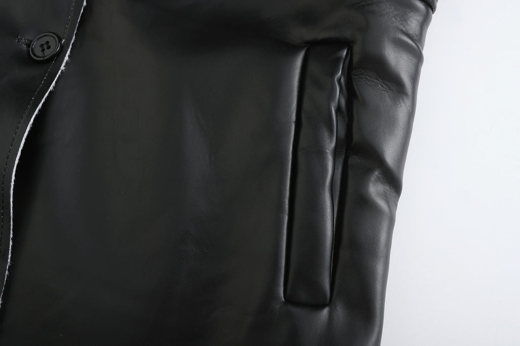 A1. Casual Leather Thickened Loose Fashionable Jacket - enhanced image 12