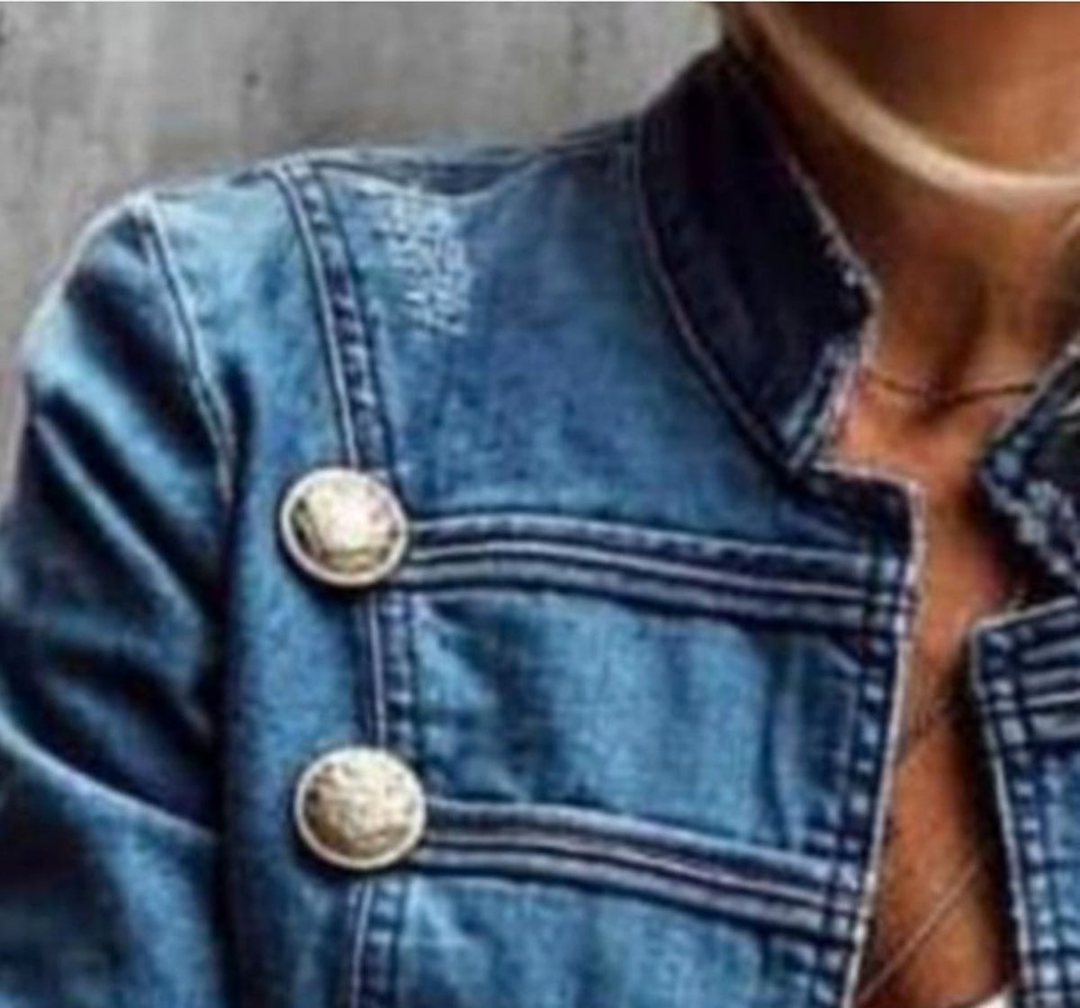 Clinch Disc With Double-breasted Stitching Button Slim Short Jacket - enhanced image 12