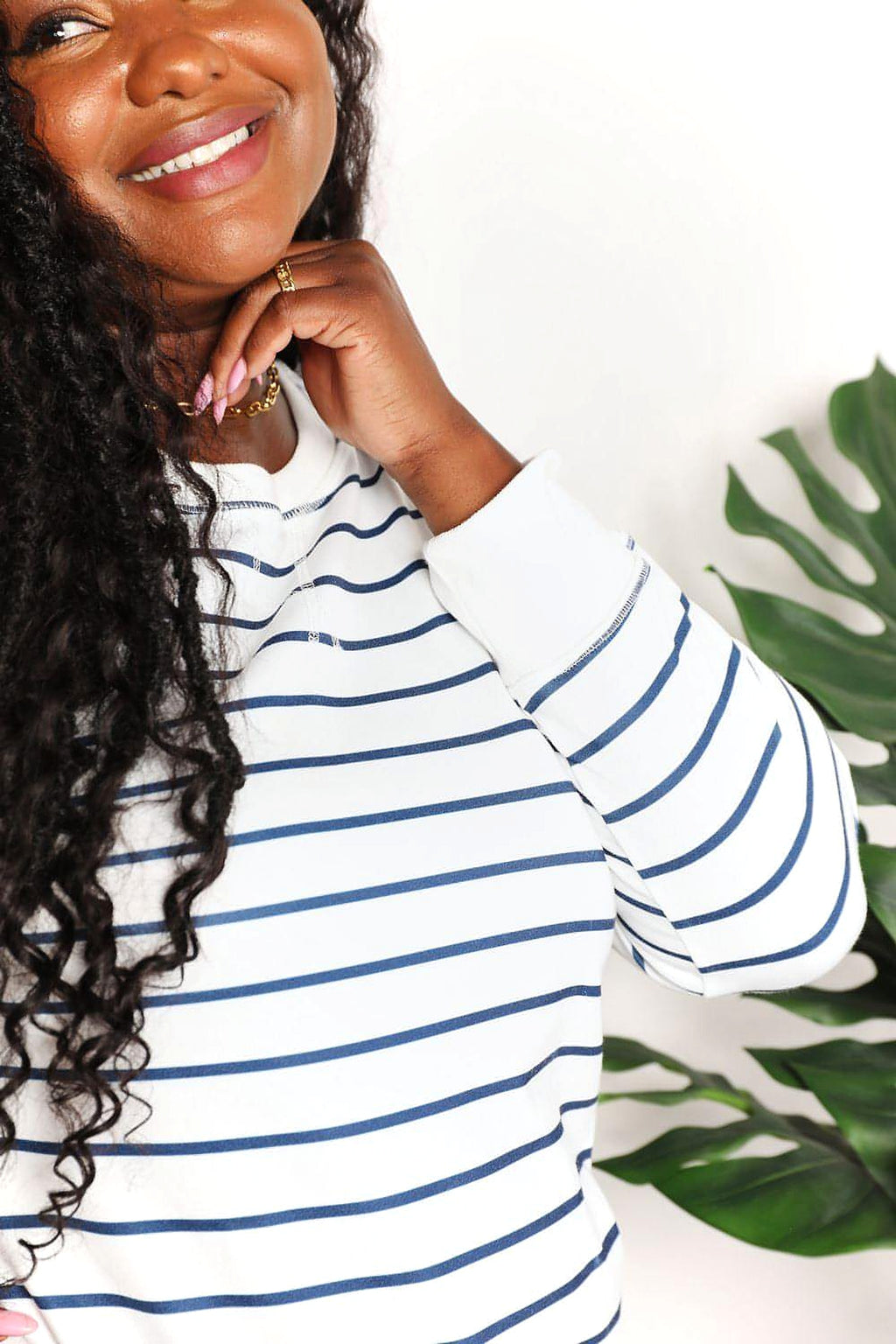 Double Take Striped Long Sleeve Round Neck Top - enhanced image 12
