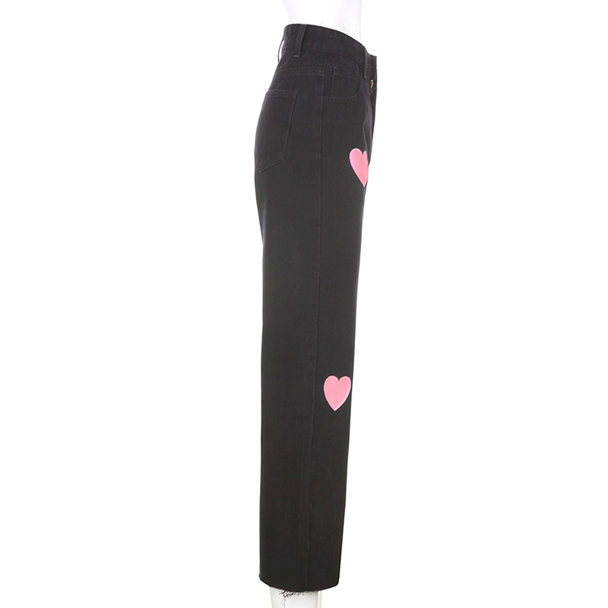 Fashionable love printed jeans women - enhanced image 12