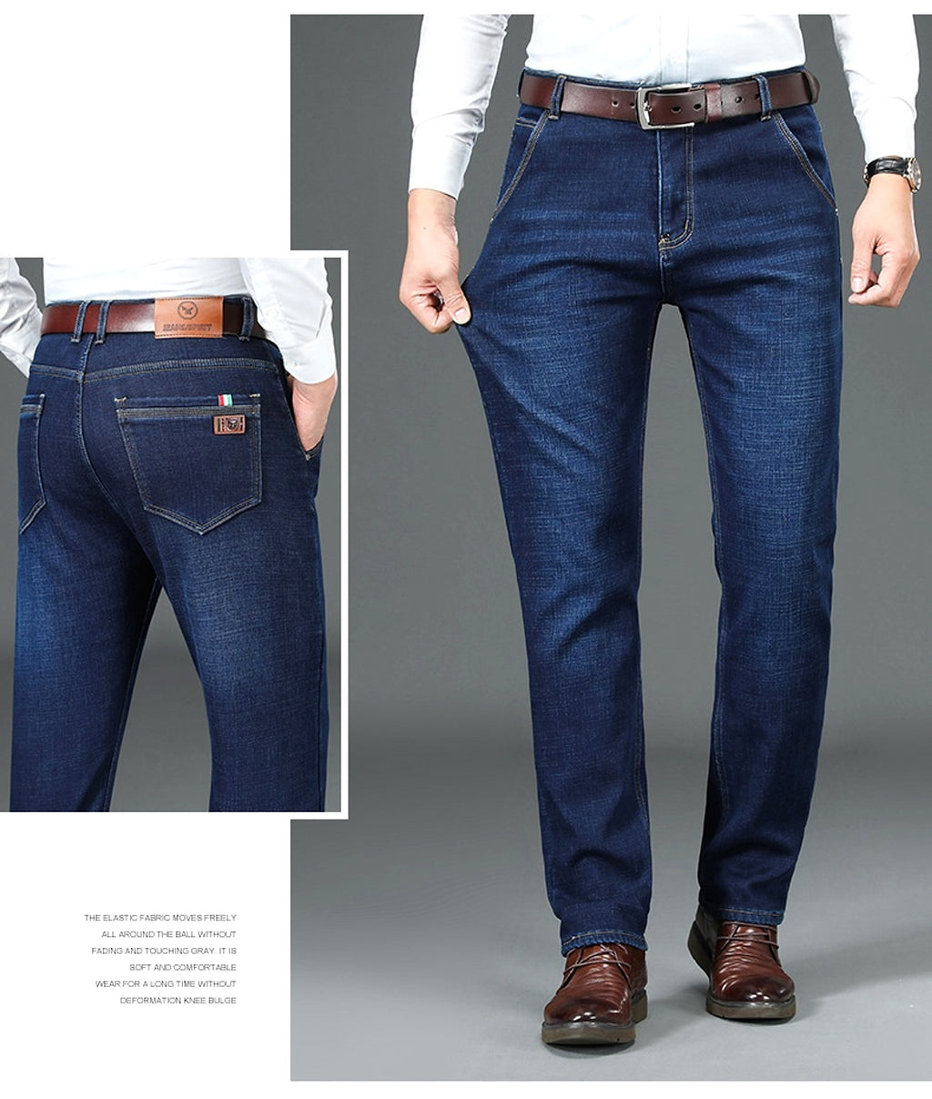 Fleece Lined Padded Warm Keeping Straight Jeans - enhanced image 12