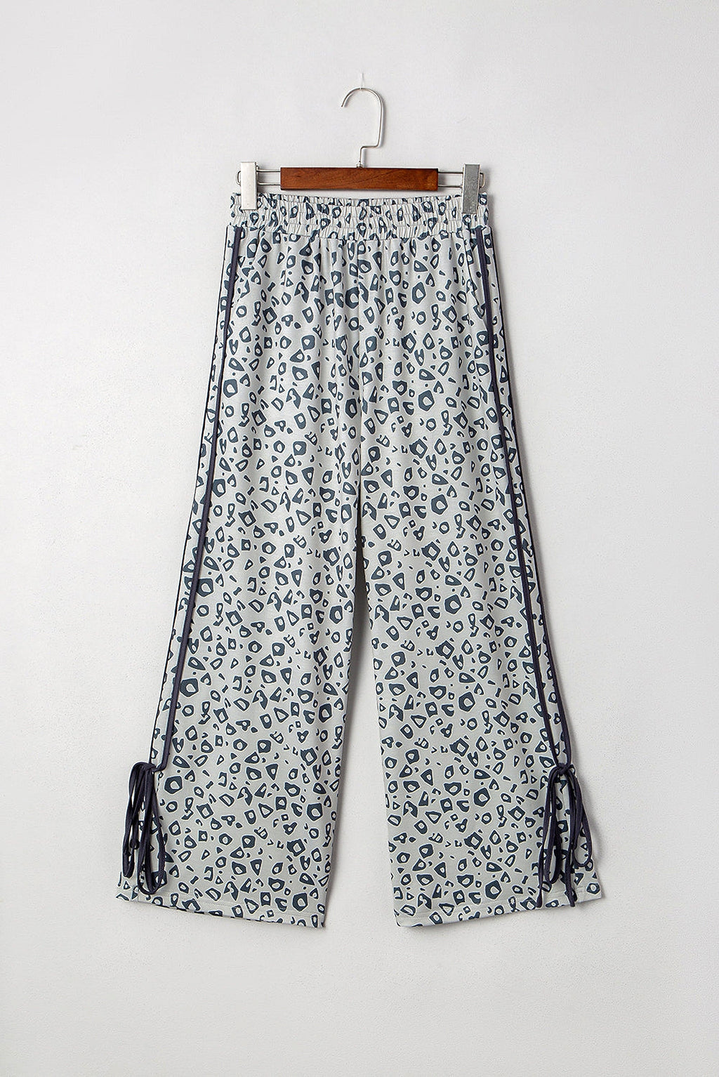 Gray Leopard High Waist Side Bow Straight Leg - enhanced image 12