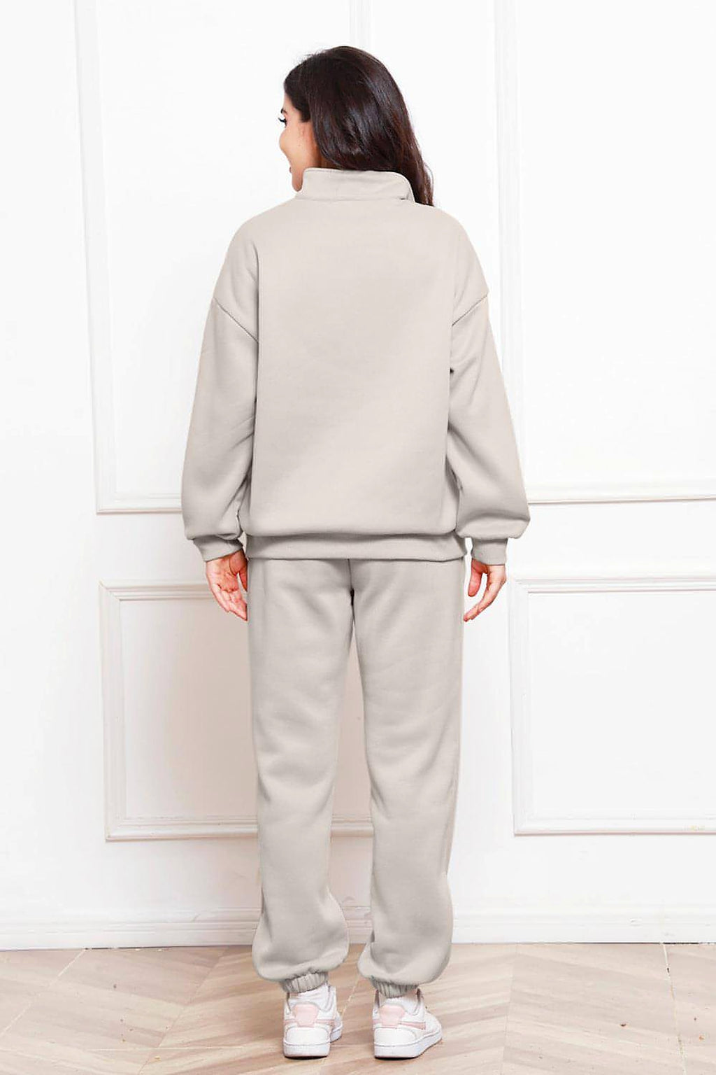 Half Zip Long Sleeve Sweatshirt and Pants Set - enhanced image 12