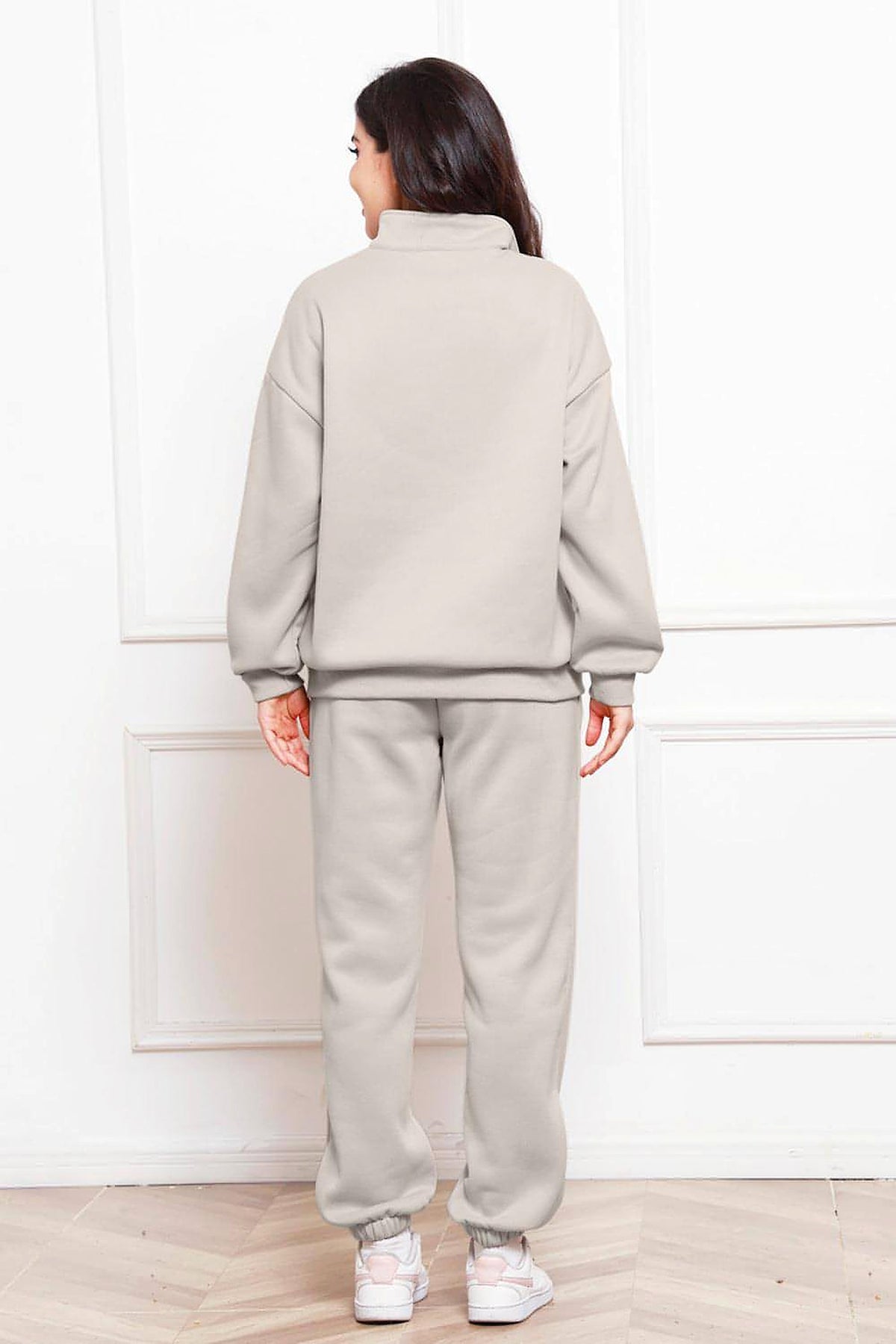Half Zip Long Sleeve Sweatshirt and Pants Set - enhanced image 12
