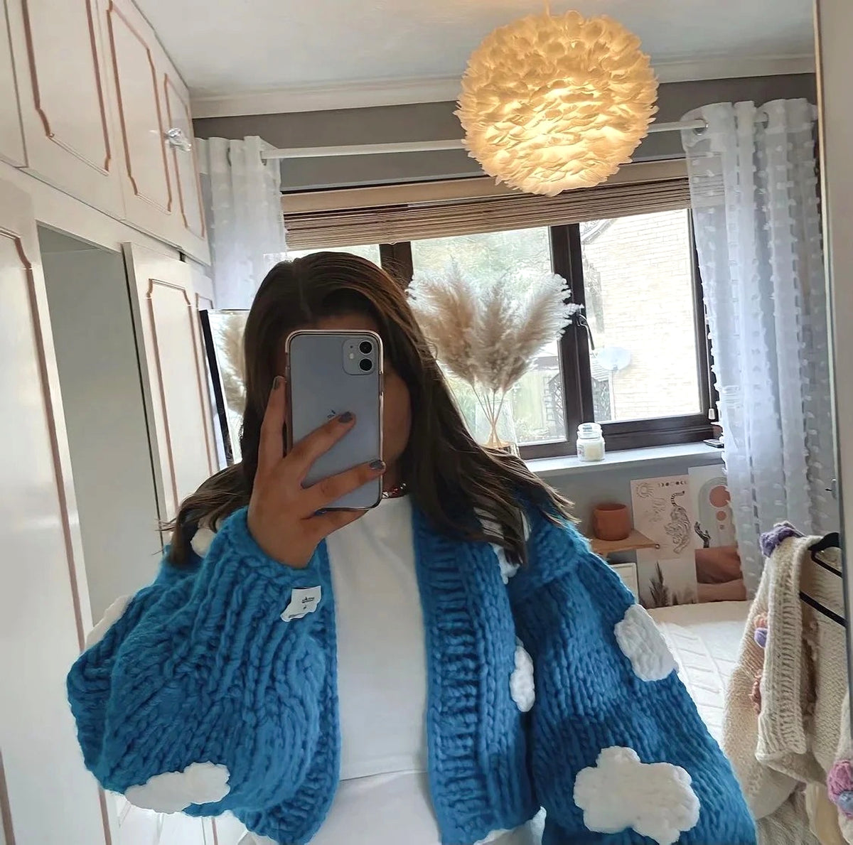 Handmade Crochet Cardigan Sweater Women Fruit Jacquard Embroidery - enhanced image 12