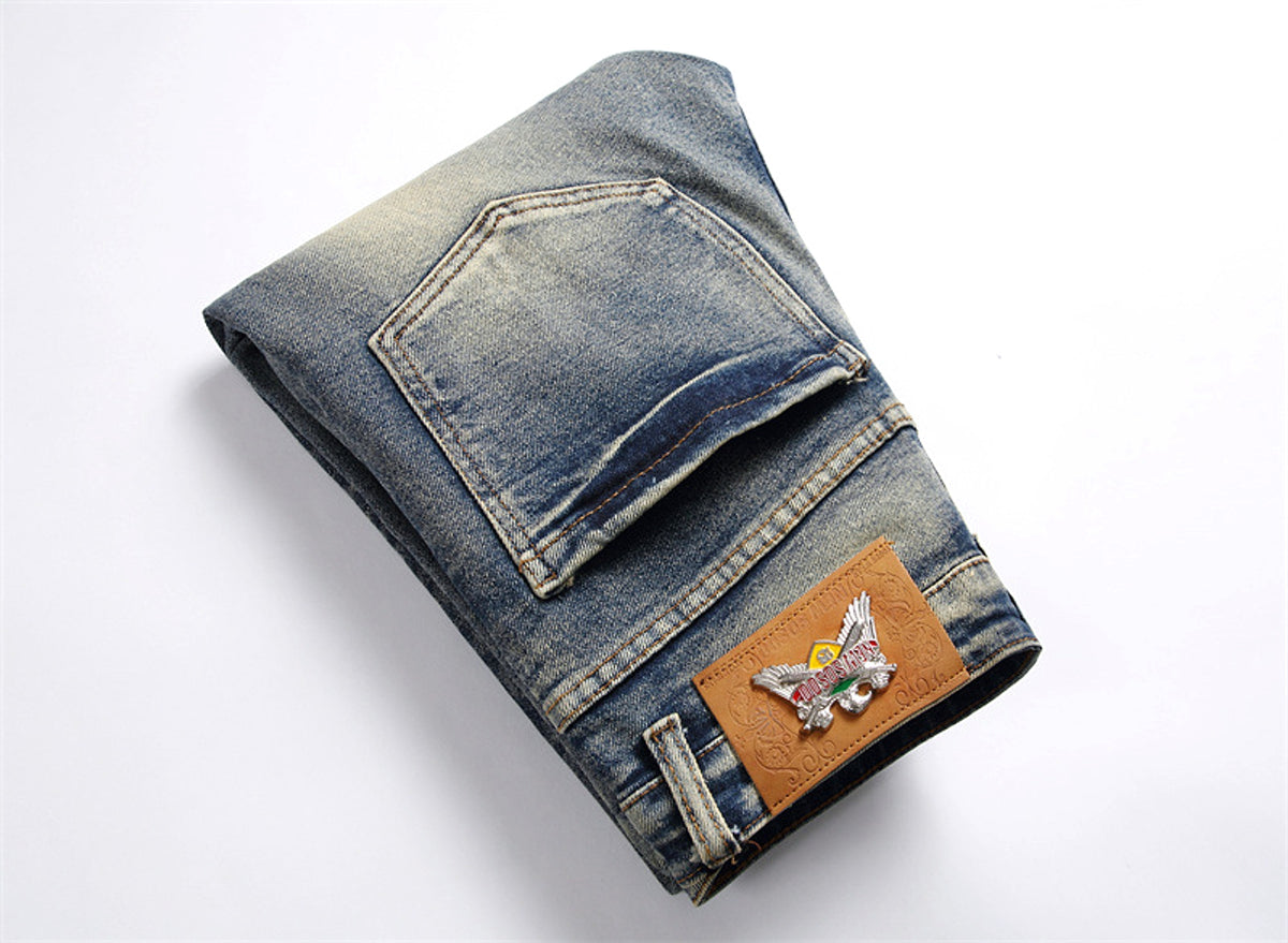 RawEdge™ – Distressed Patchwork Slim Jeans - enhanced image 12