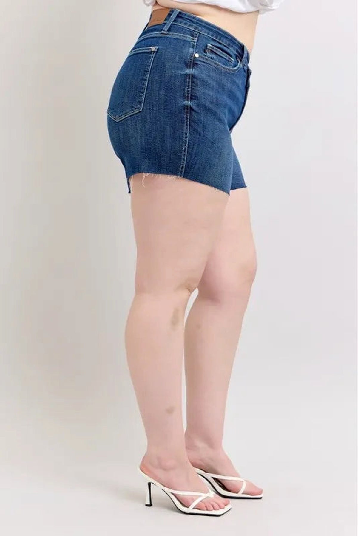 Judy Blue Full Size High Waist Criss-Cross Waistband Denim Shorts Plus Size - enhanced image 12