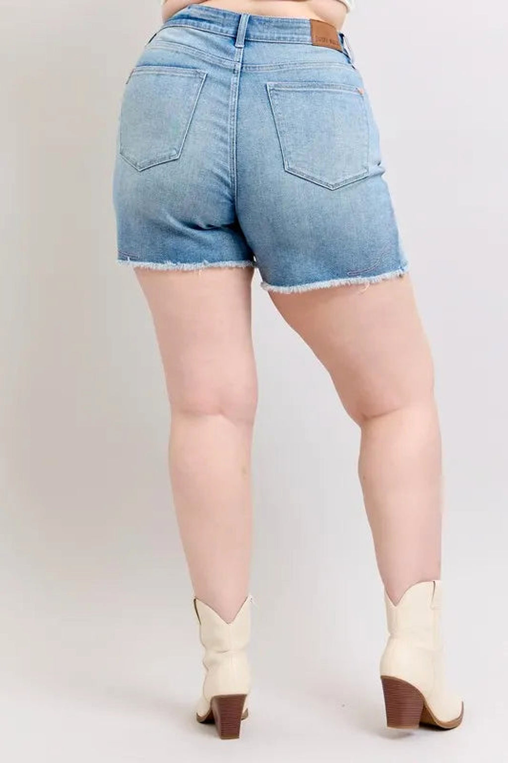 Judy Blue Full Size High Waist Western Embroidery Detail Cut Off Denim Shorts Plus Size - enhanced image 12