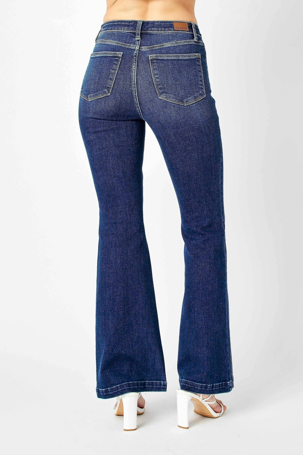 Judy Blue Full Size Hw Angled Side Seam Detail Flare Jeans Plus Size - enhanced image 12