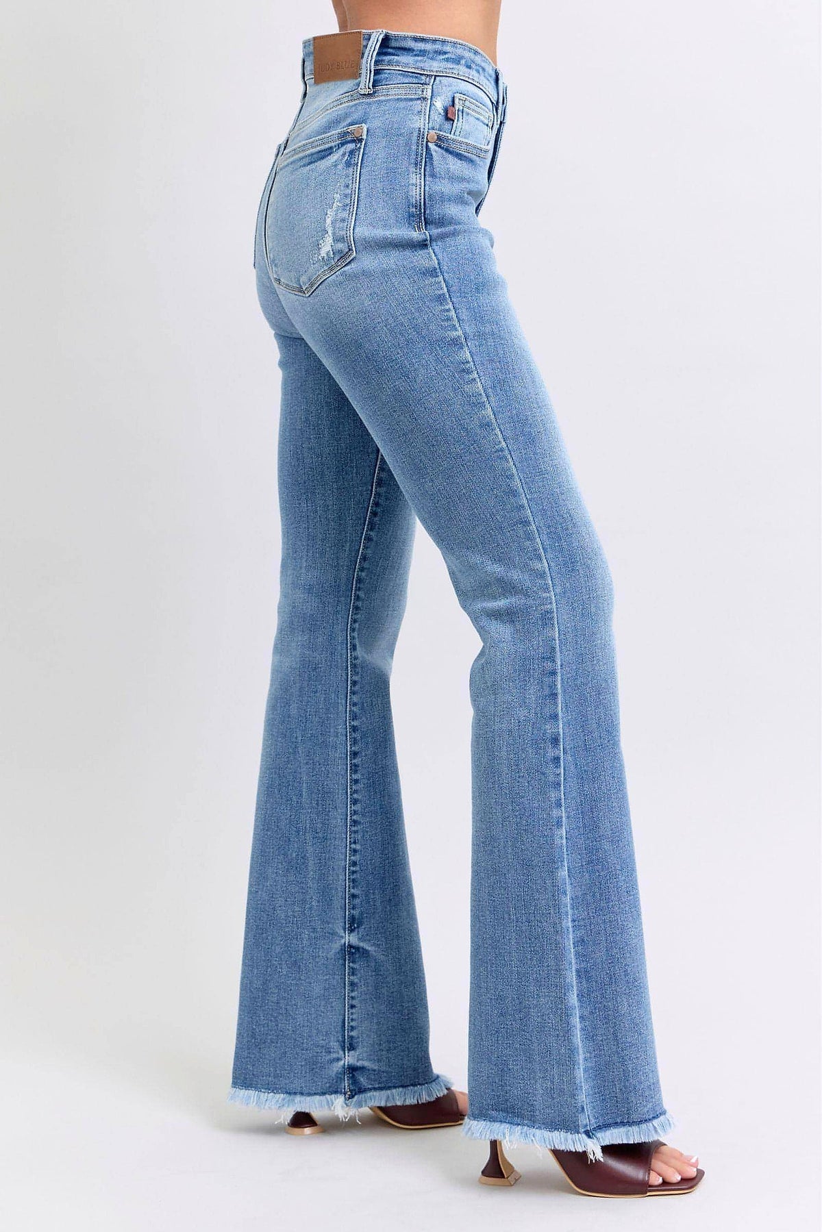 Judy Blue Full Size Raw Hem High Rise Bootcut Jeans - enhanced image 12