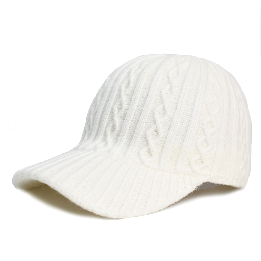 Knitting Wool Baseball Cap Korean Warm Solid Color Light Plate Peaked Cap - enhanced image 12