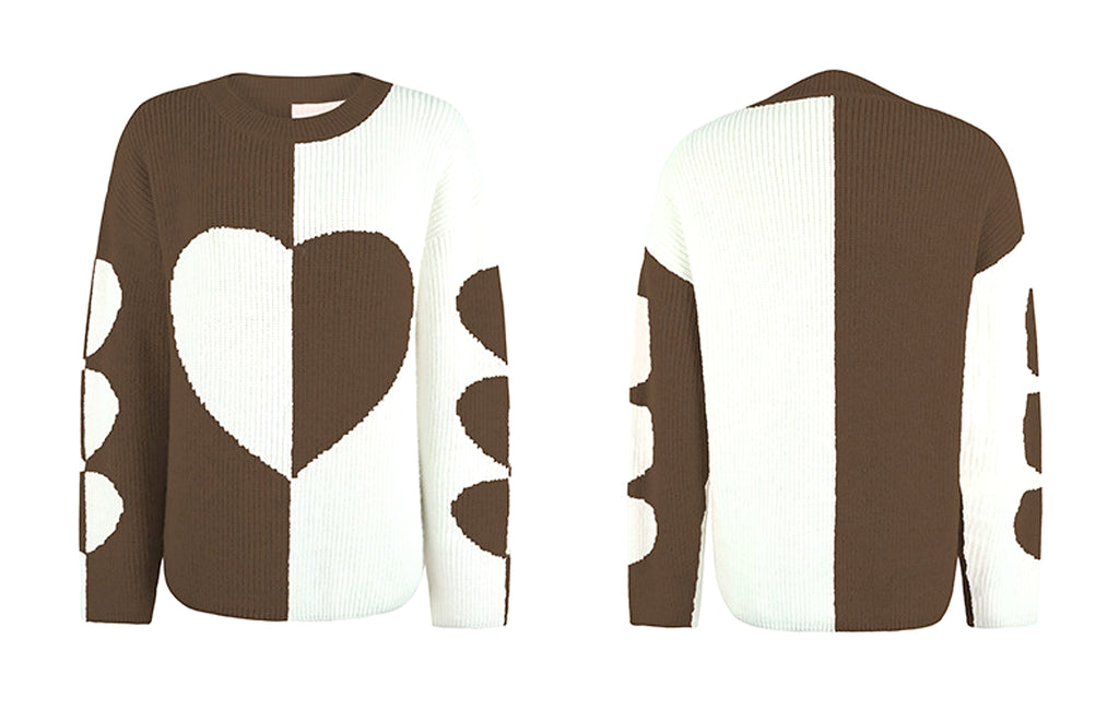Long Sleeve Love Pattern Sweater Women - enhanced image 12