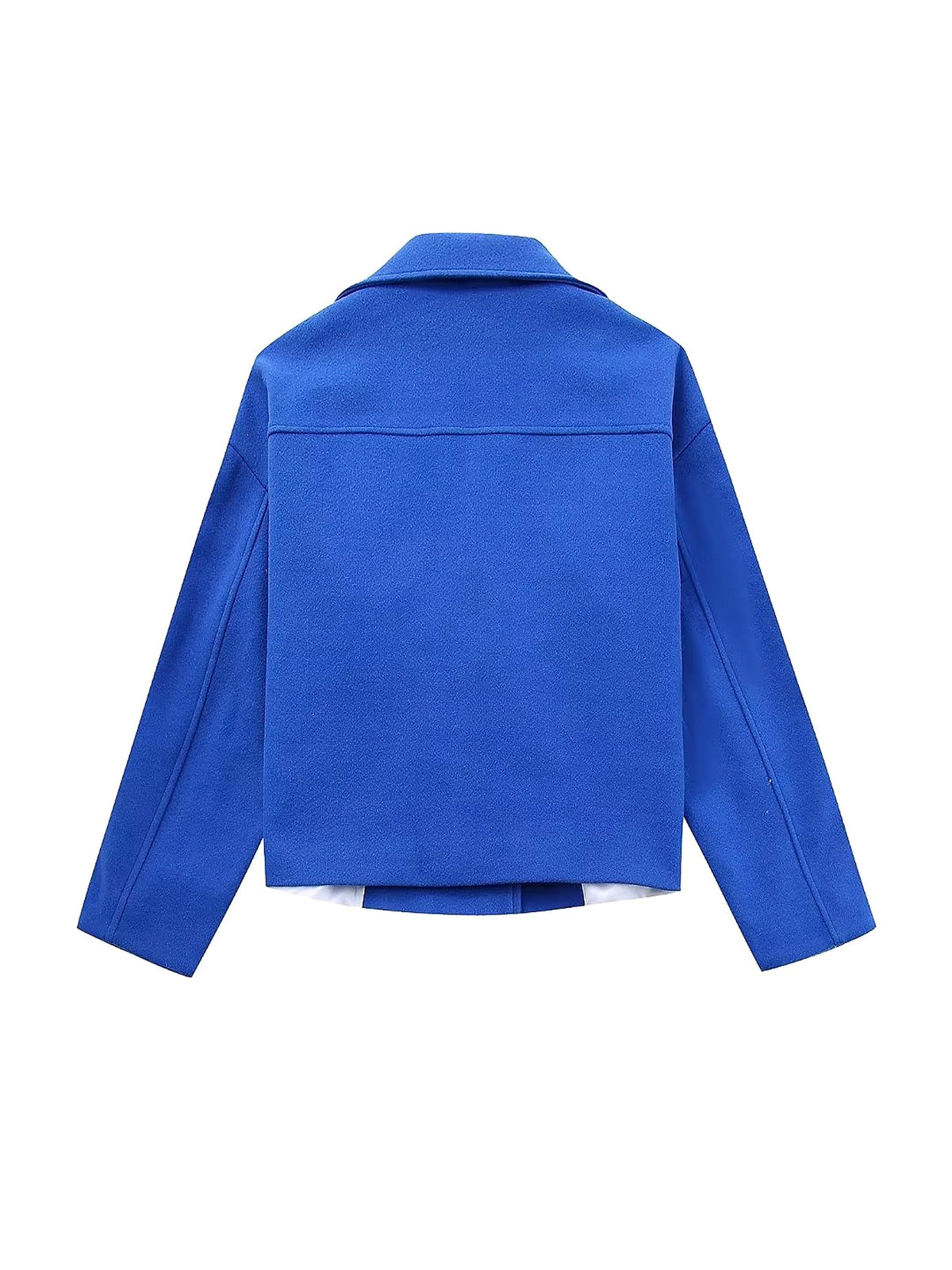 A1. Loose Double-breasted Short Design Woolen Coat - enhanced image 12