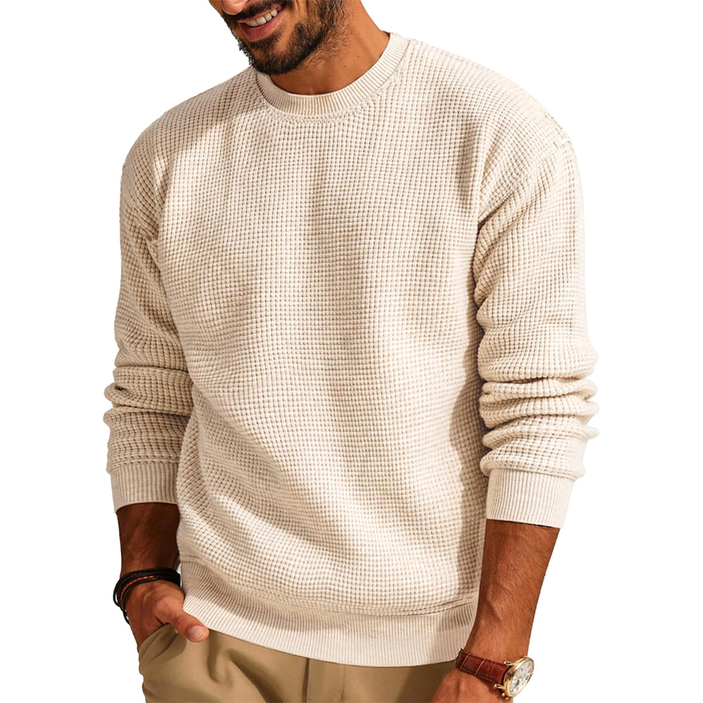 Men's Fashion Solid Color Waffle Casual - enhanced image 12