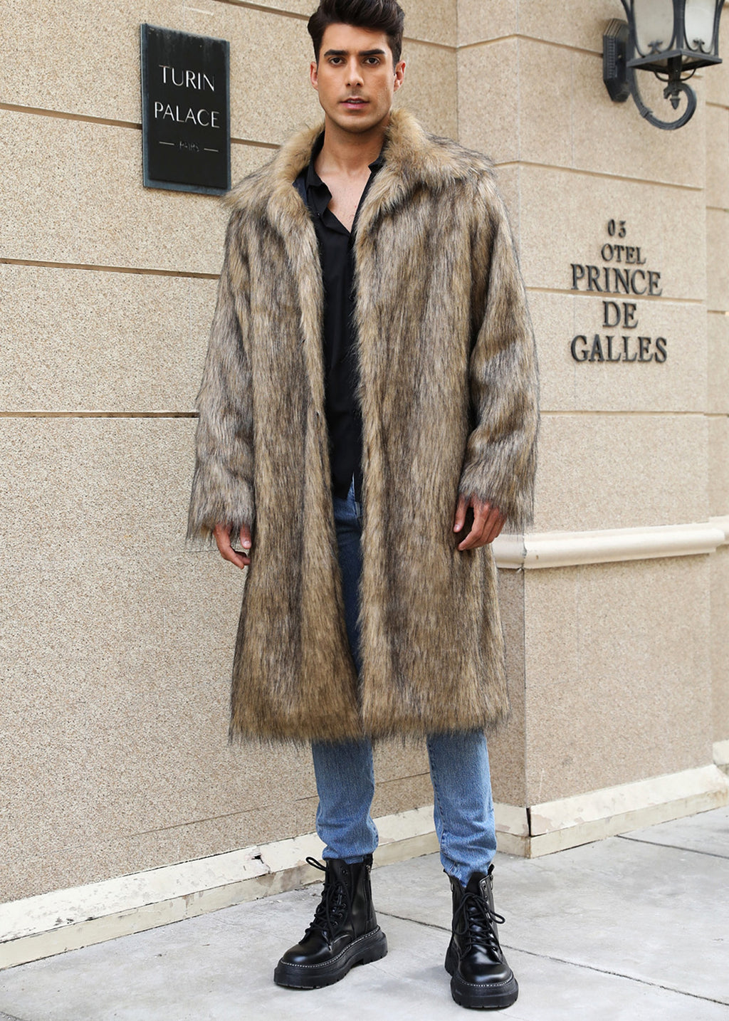 A.1 Men's Imitation Fox Fur Warm Coat Jacket - enhanced image 12