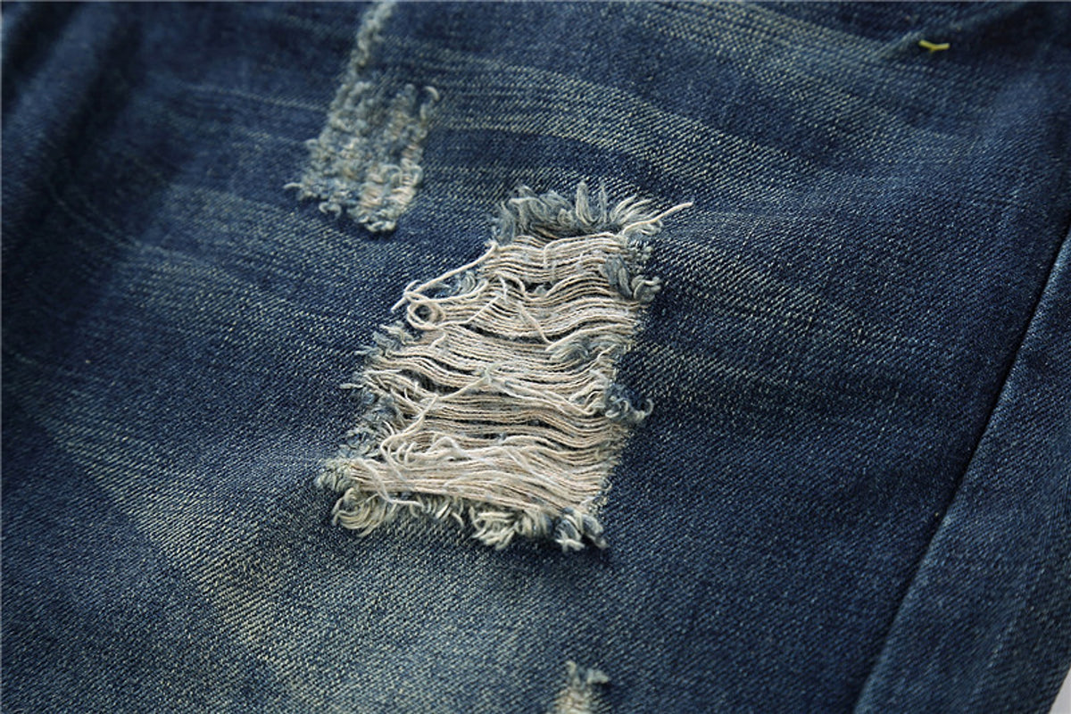 Men's Jeans Wear Hole Straight Tube - enhanced image 12