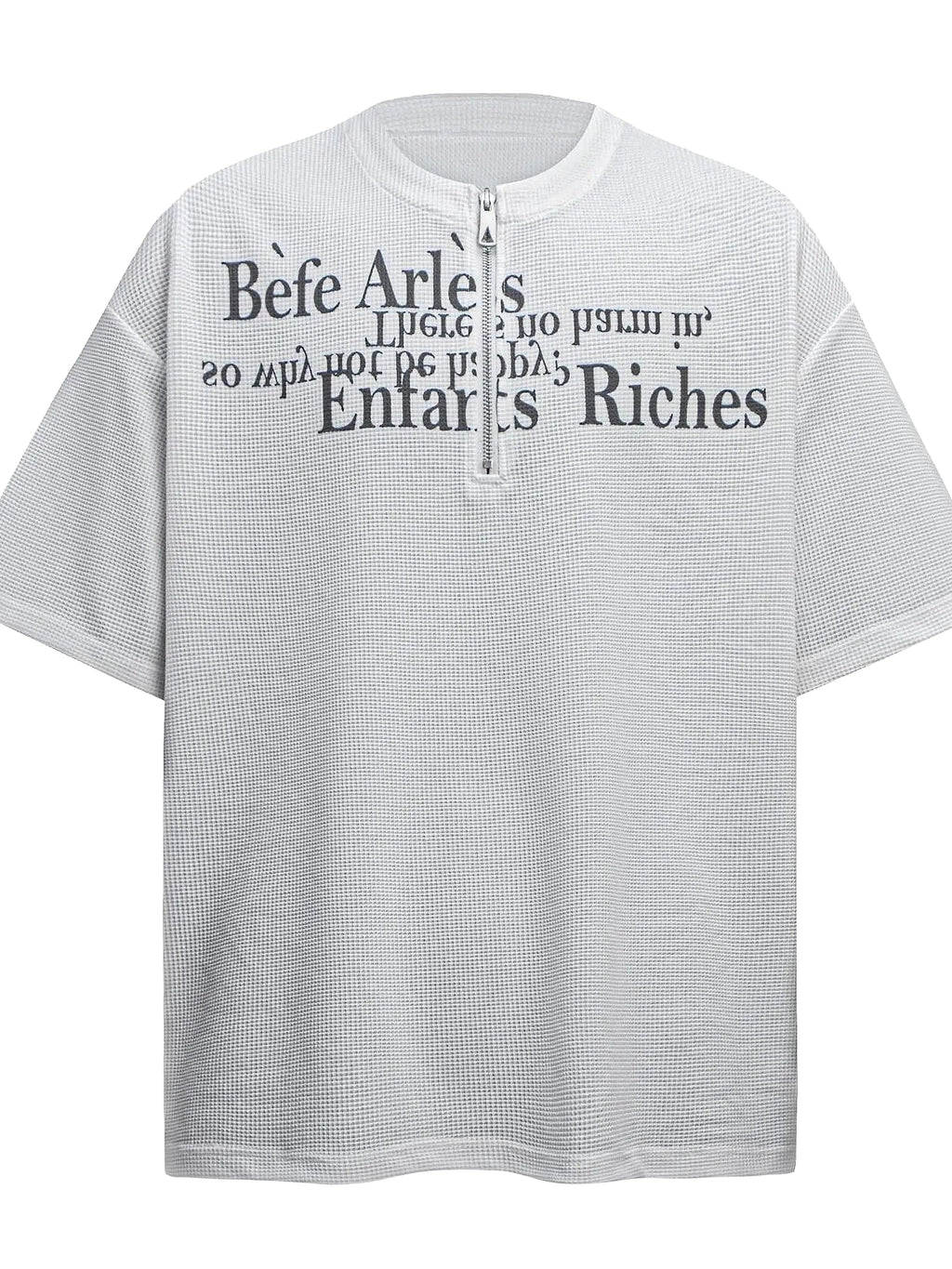 Men's Letter Quarter Zip Short Sleeve T-Shirt - enhanced image 12
