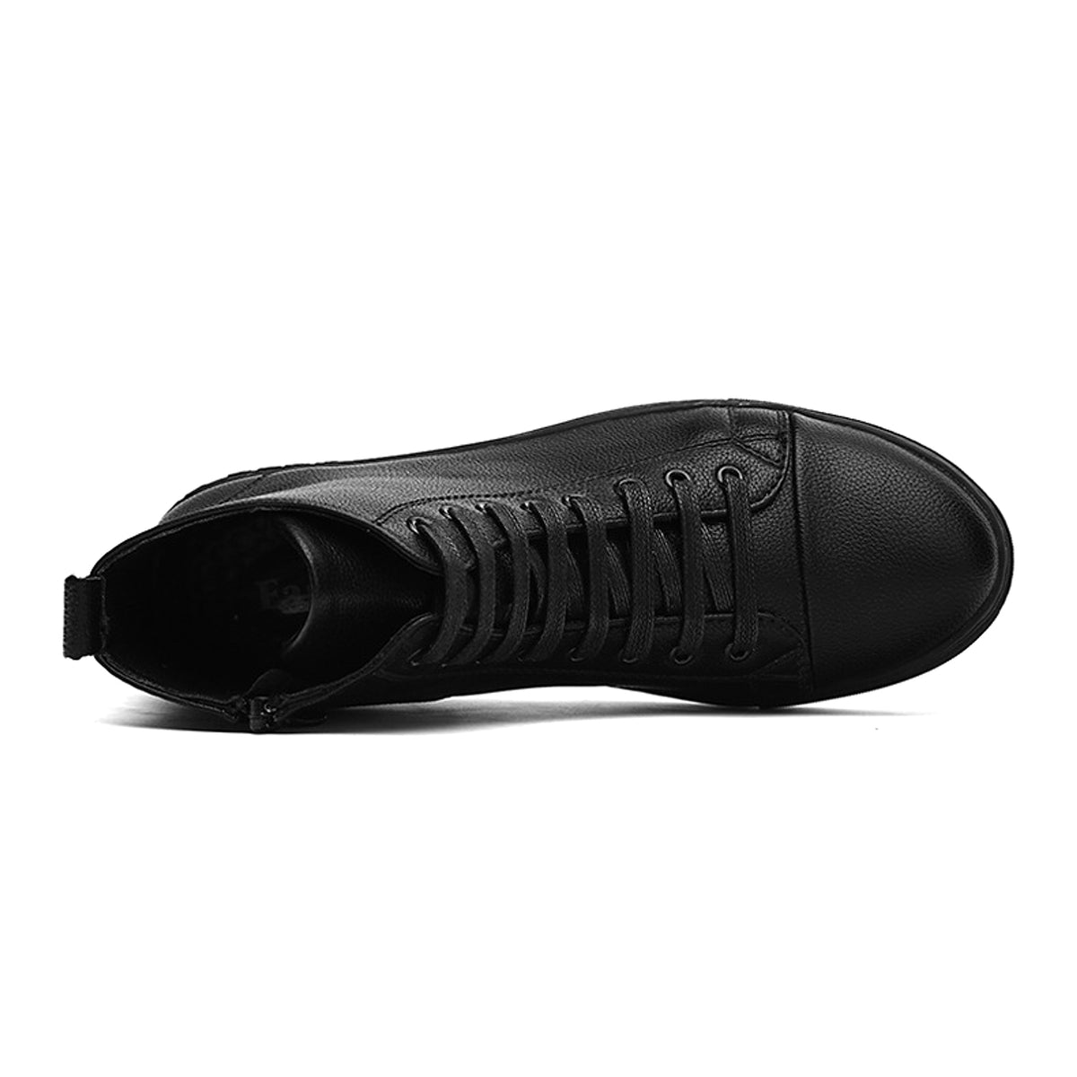 Men's Plus Size High Top Black Sneakers - enhanced image 12