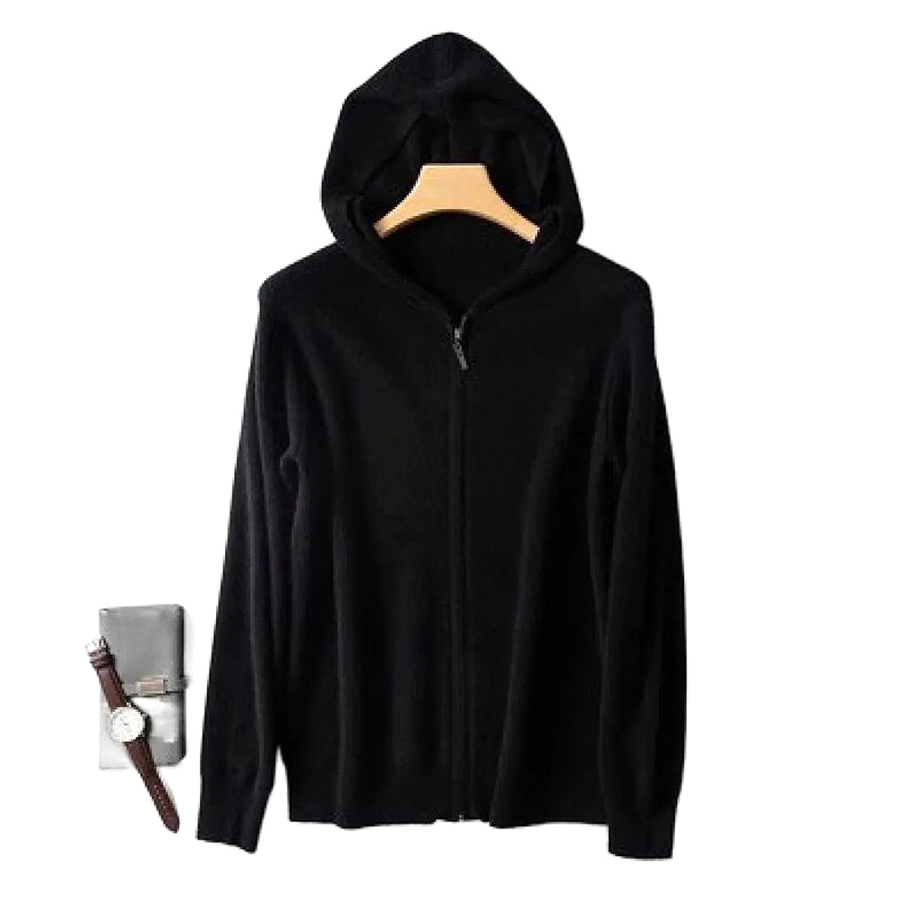 Men's Plus Size Zip-Up Hooded Knit Cardigan - enhanced image 12