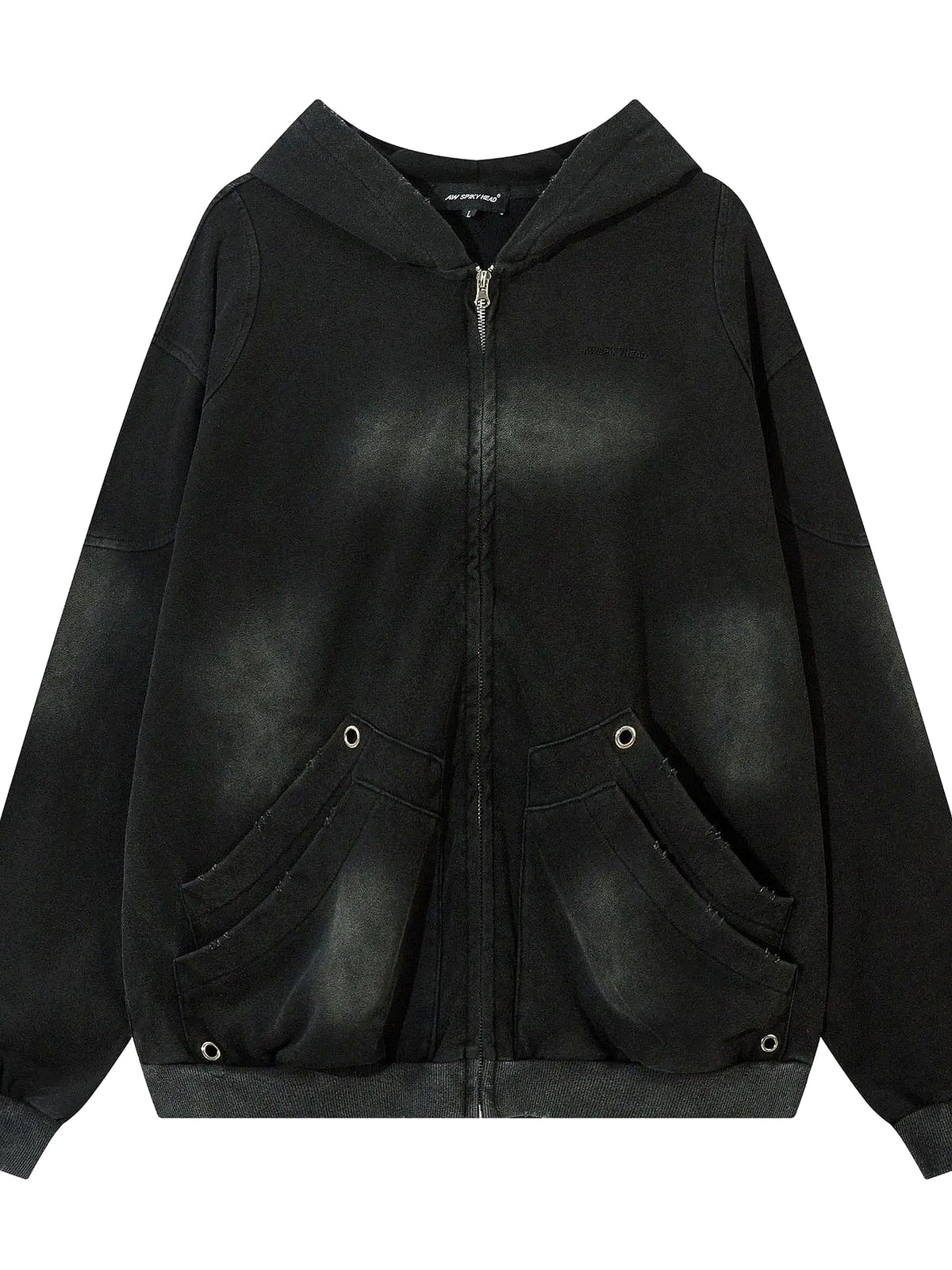Men's Washed Zip-Up Oversized Hoodie - enhanced image 12