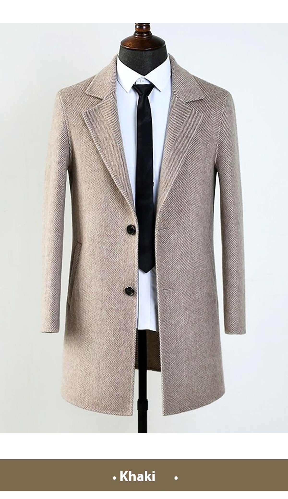 MetroElite™ Men's Wool Coat – Premium Herringbone Winter Edition - enhanced image 12