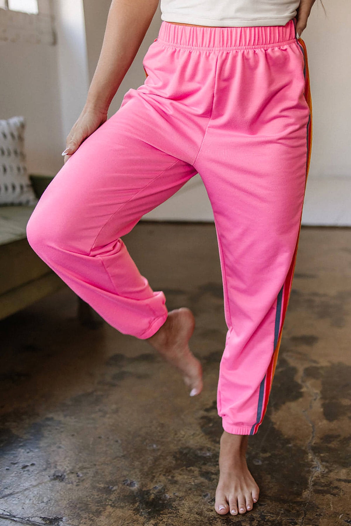 Pink Counting Rainbows High Waist Sweatpants - enhanced image 12