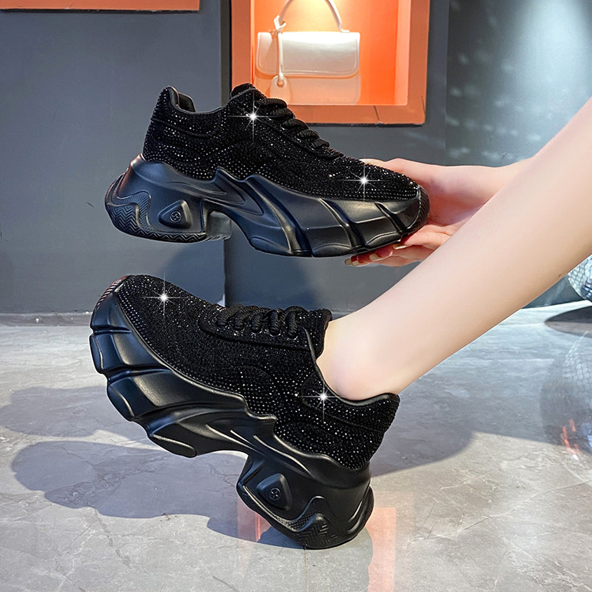 Spring And Autumn New Platform Heel Light Bottom Sports Style Height Increasing Women Shoes - enhanced image 12