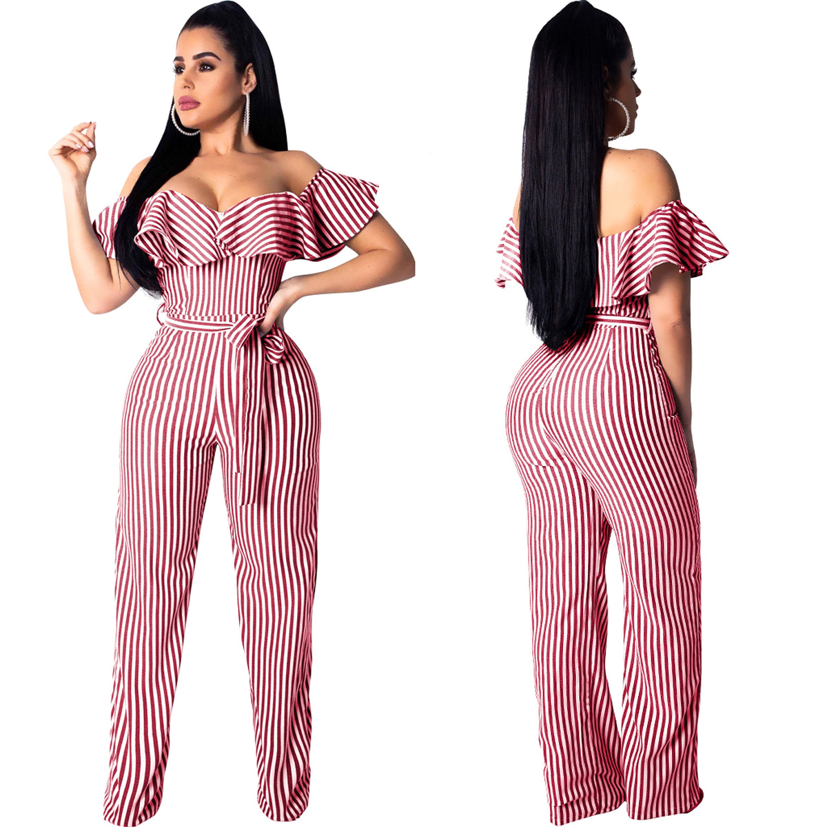 striped jumpsuit - enhanced image 12