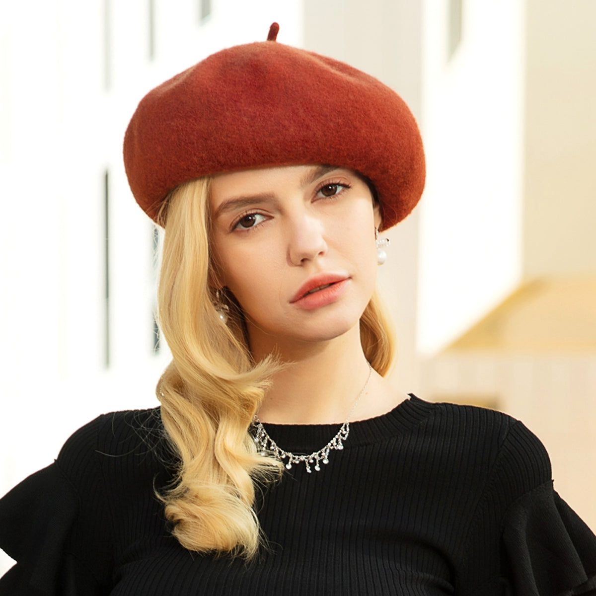Thickened And Plush Enlarged Hood Elastic Sweatband Beret Hat Cap - enhanced image 12