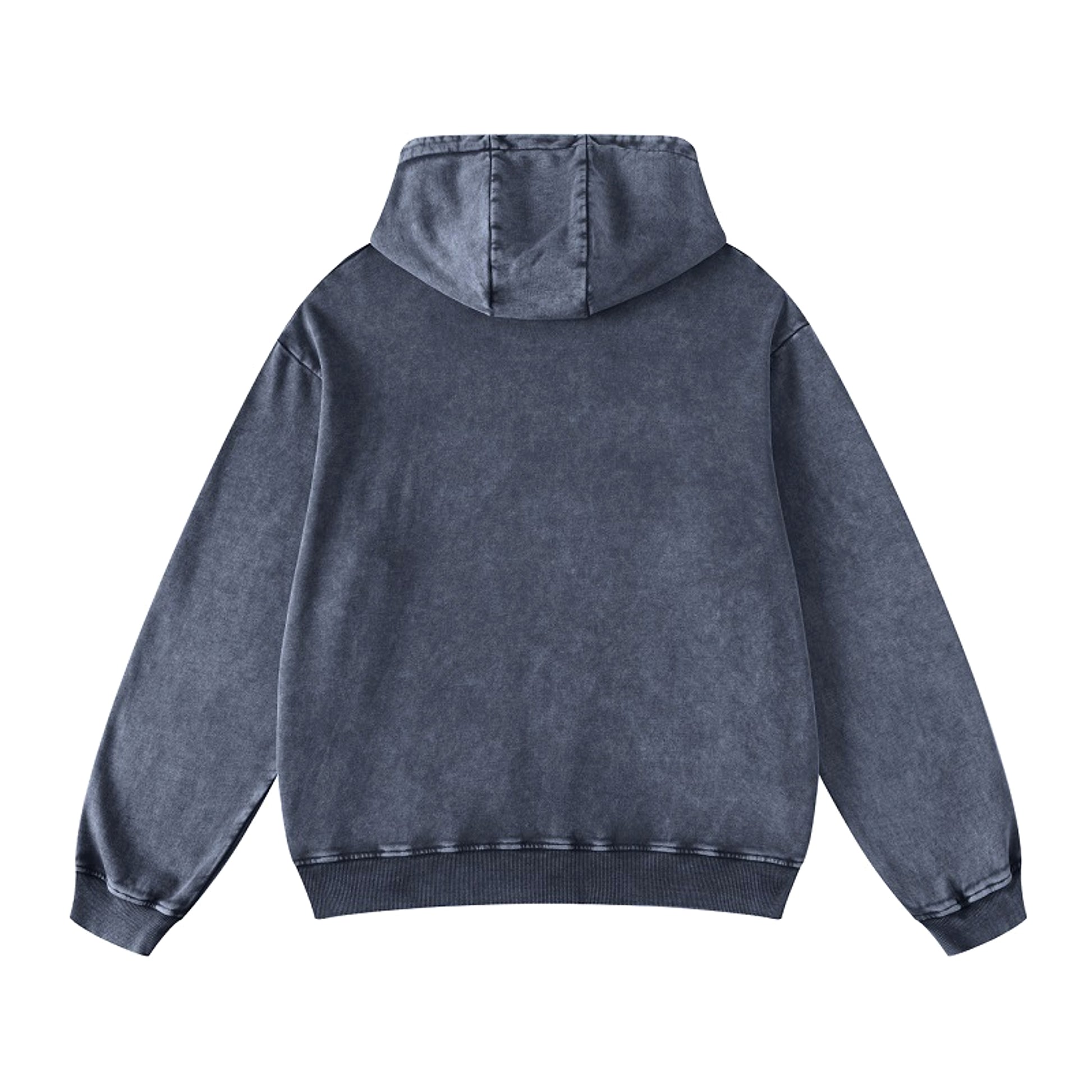 Thickened Washed Old Gradient Solid Color Batik Hooded Sweater For Men - enhanced image 12