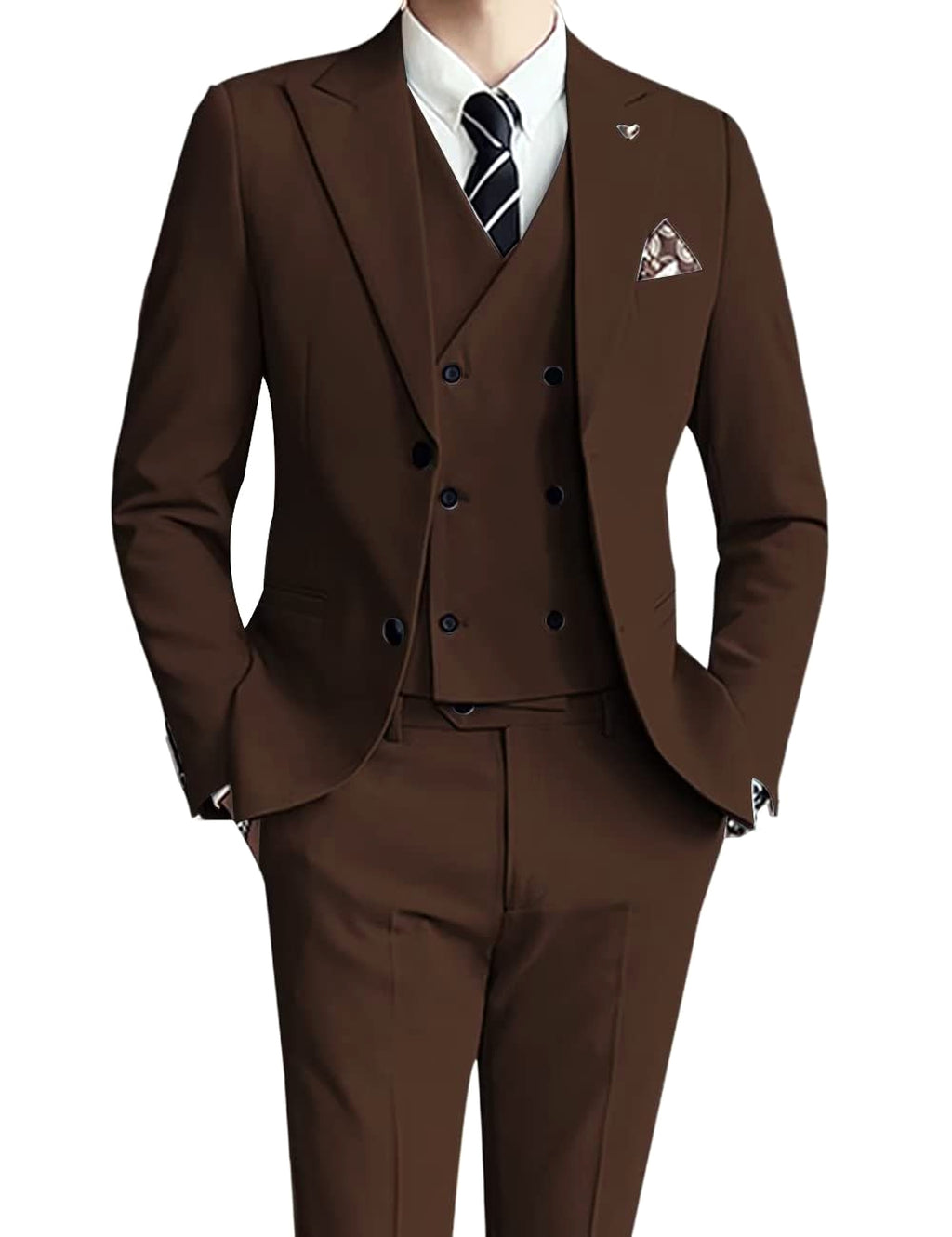 Ceremonté™ – Slim Fit Three-Piece Wedding Suit - enhanced image 12