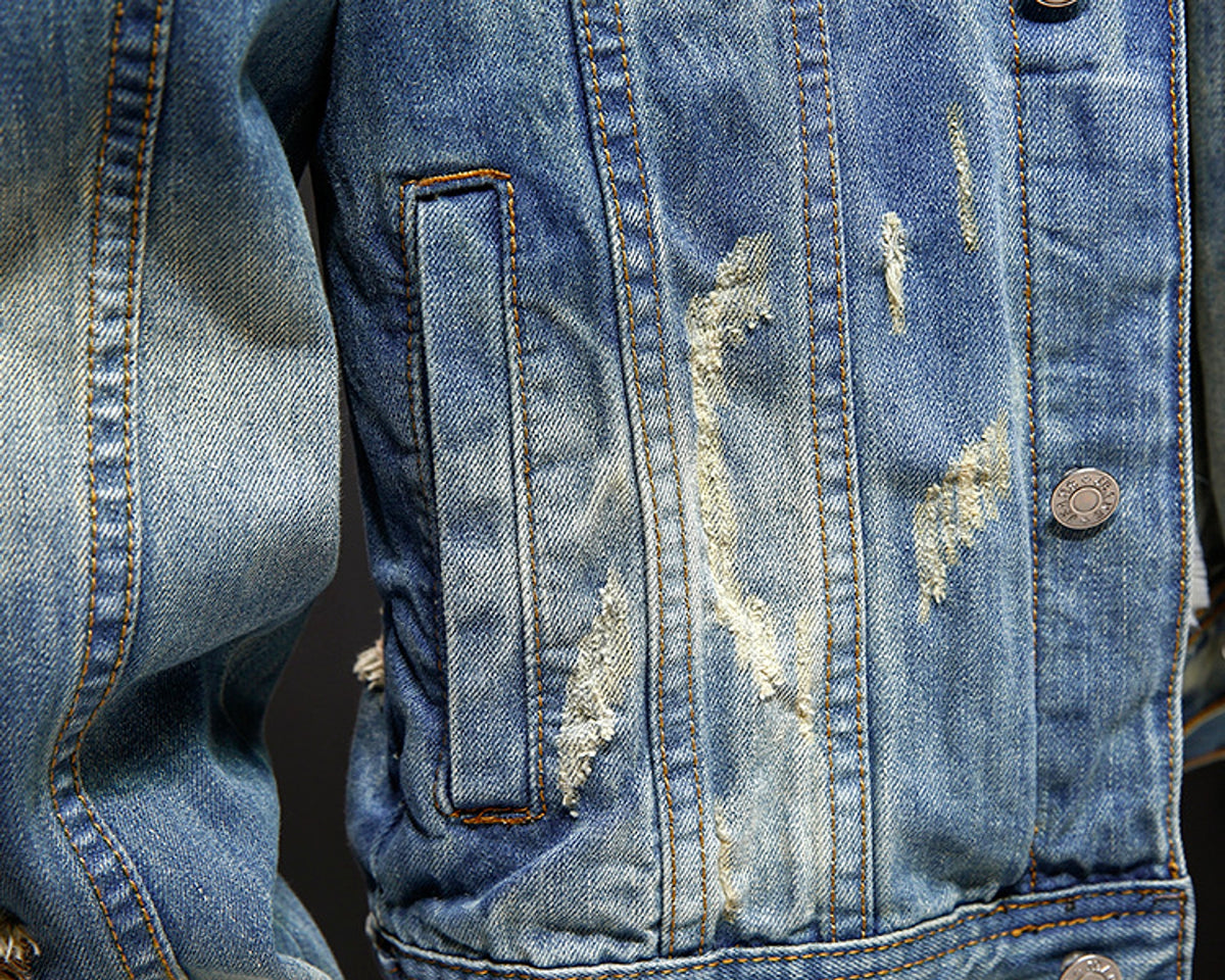 A.1 Washed Denim Jacket Tops Outerwear Men - enhanced image 12