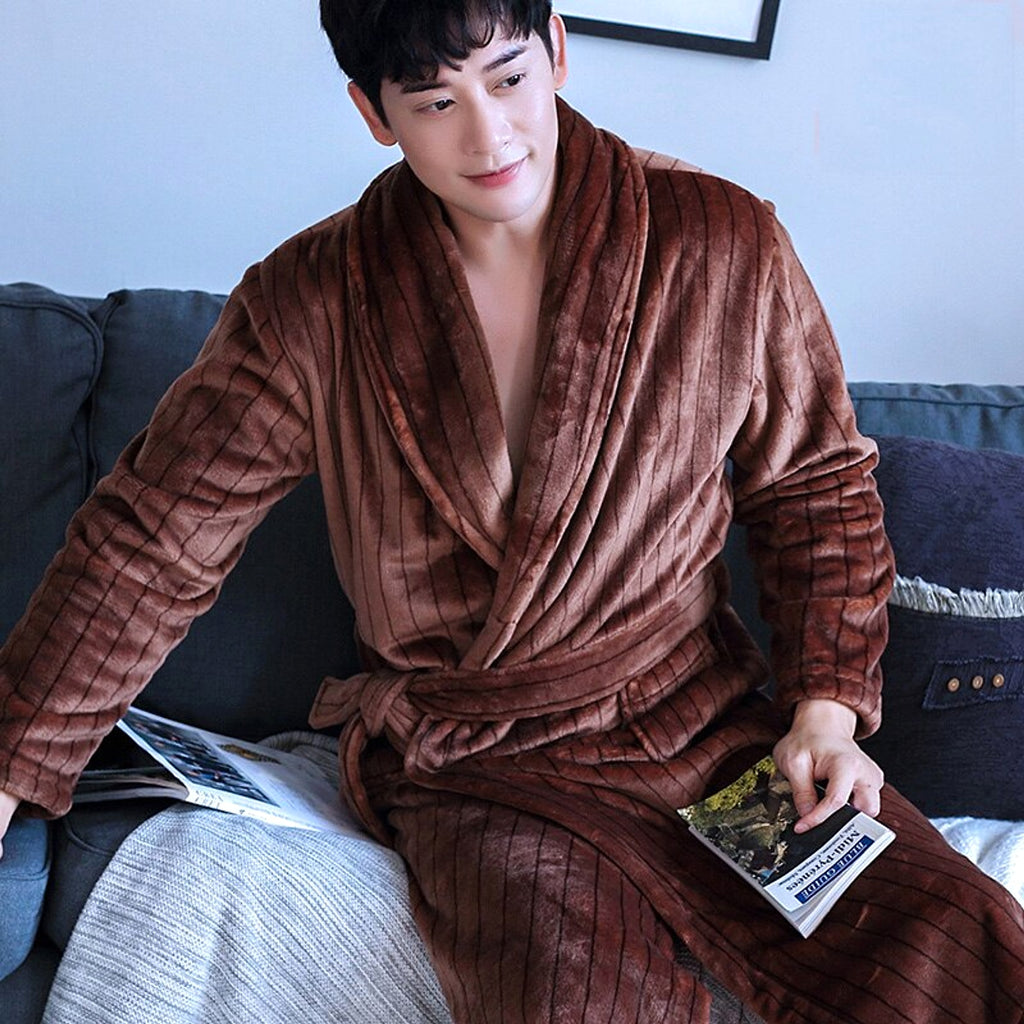 Winter Bathrobe Coral Fleece Couple Pajamas - enhanced image 12
