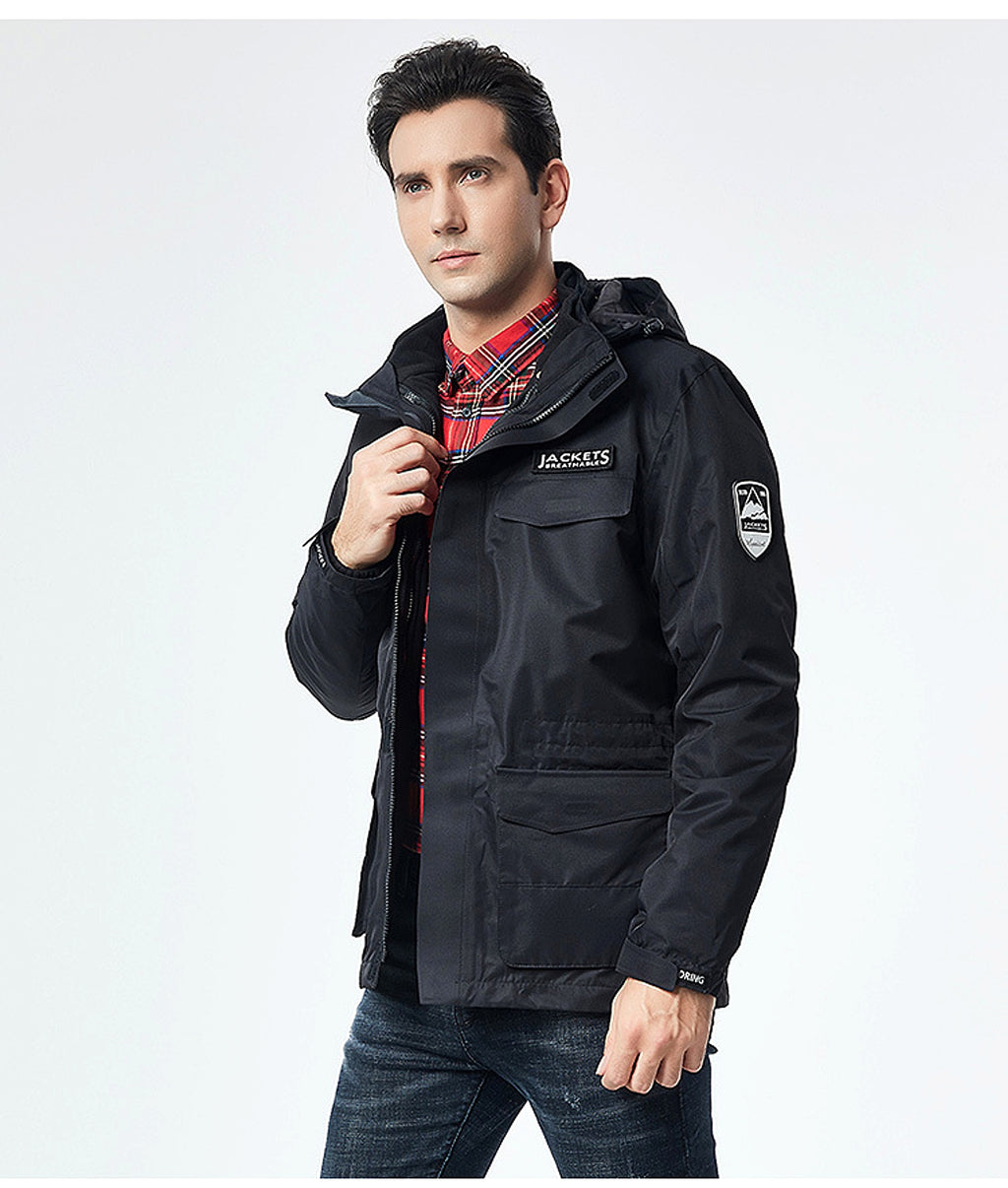 Winter Men Ski Jacket Waterproof Windproof Breathable Warm Softshell Long Sleeved Coat - enhanced image 12