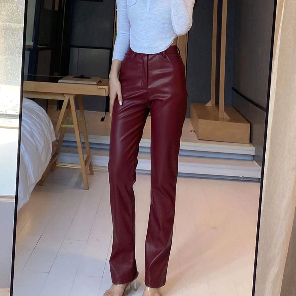 Women's High Elastic PU Leather Pants (Jeans) - enhanced image 12