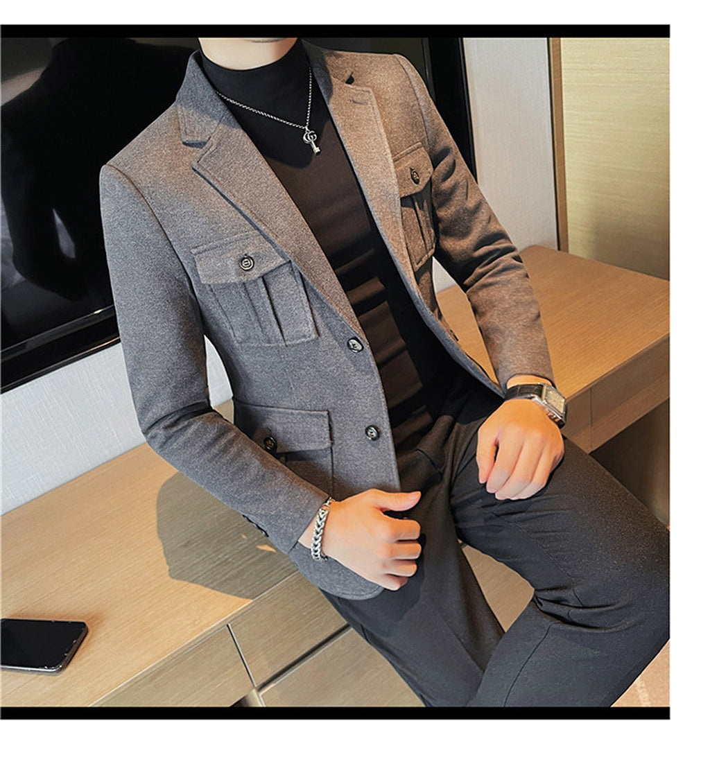 Woolen Suit Men's Single-breasted Suit Jacket - enhanced image 12