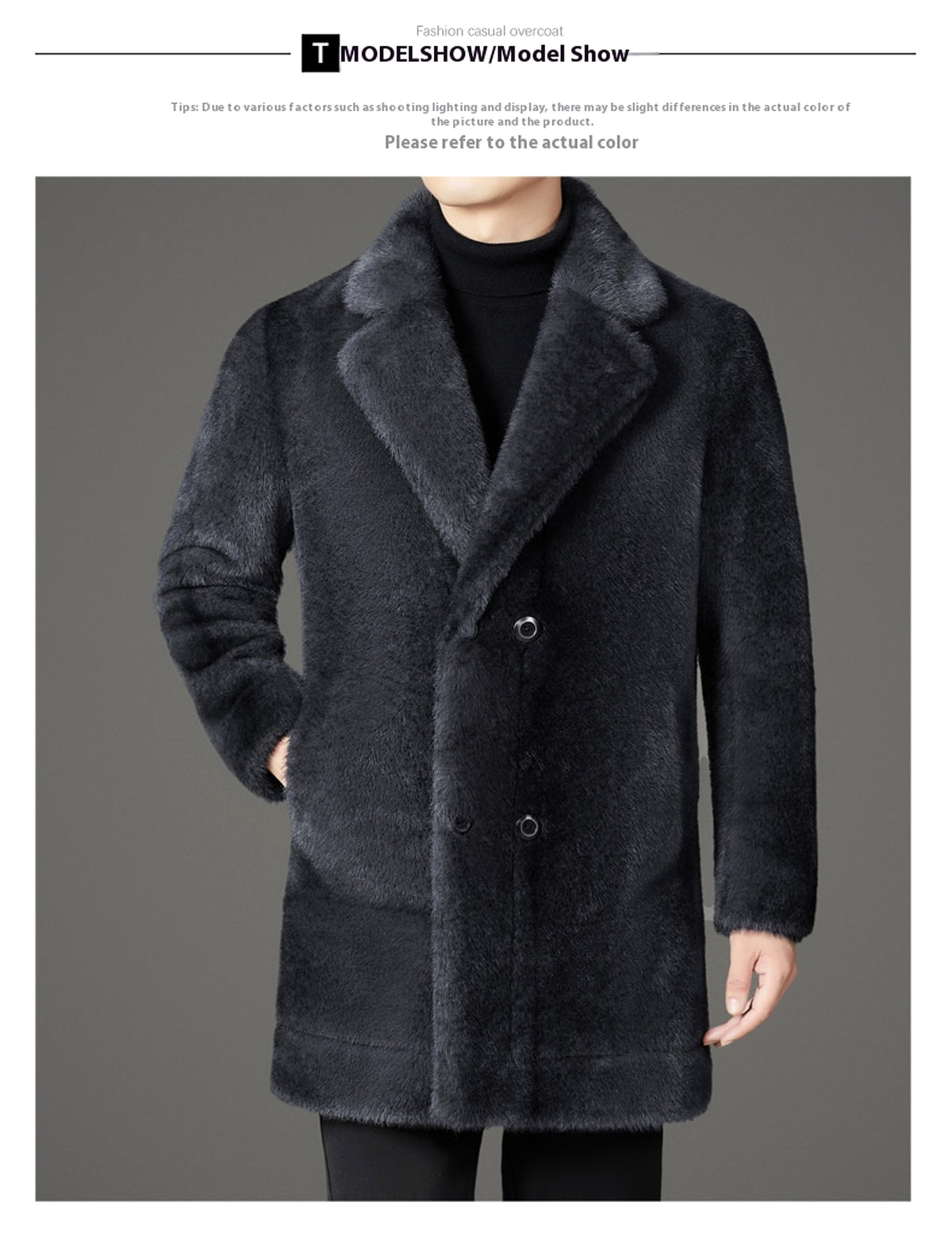 Xuelan Mink Fur Warm Coat On Both Sides Jacket Ment - enhanced image 12