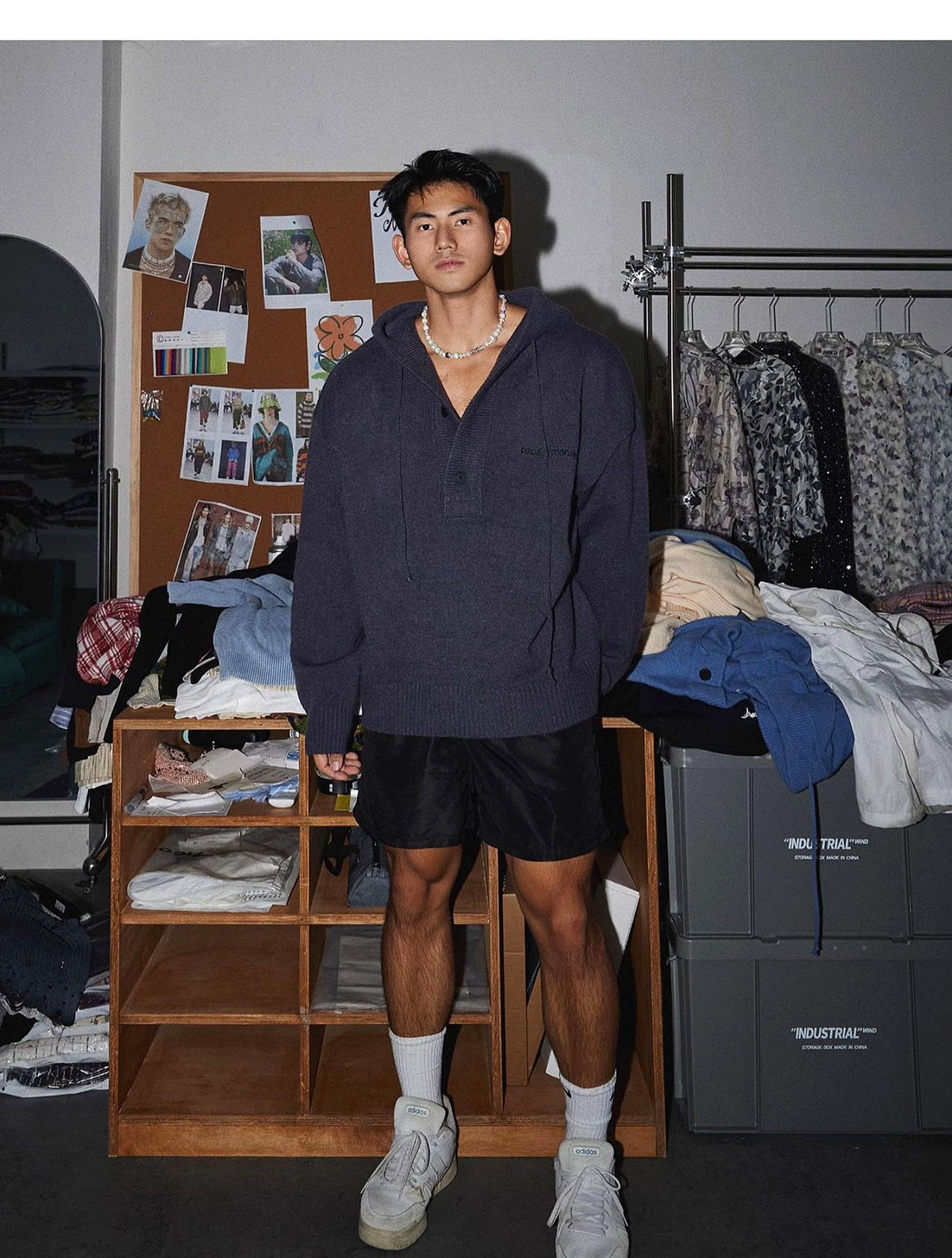 American Simple Embroidery Knitting Hooded Sweater Men - enhanced image 13