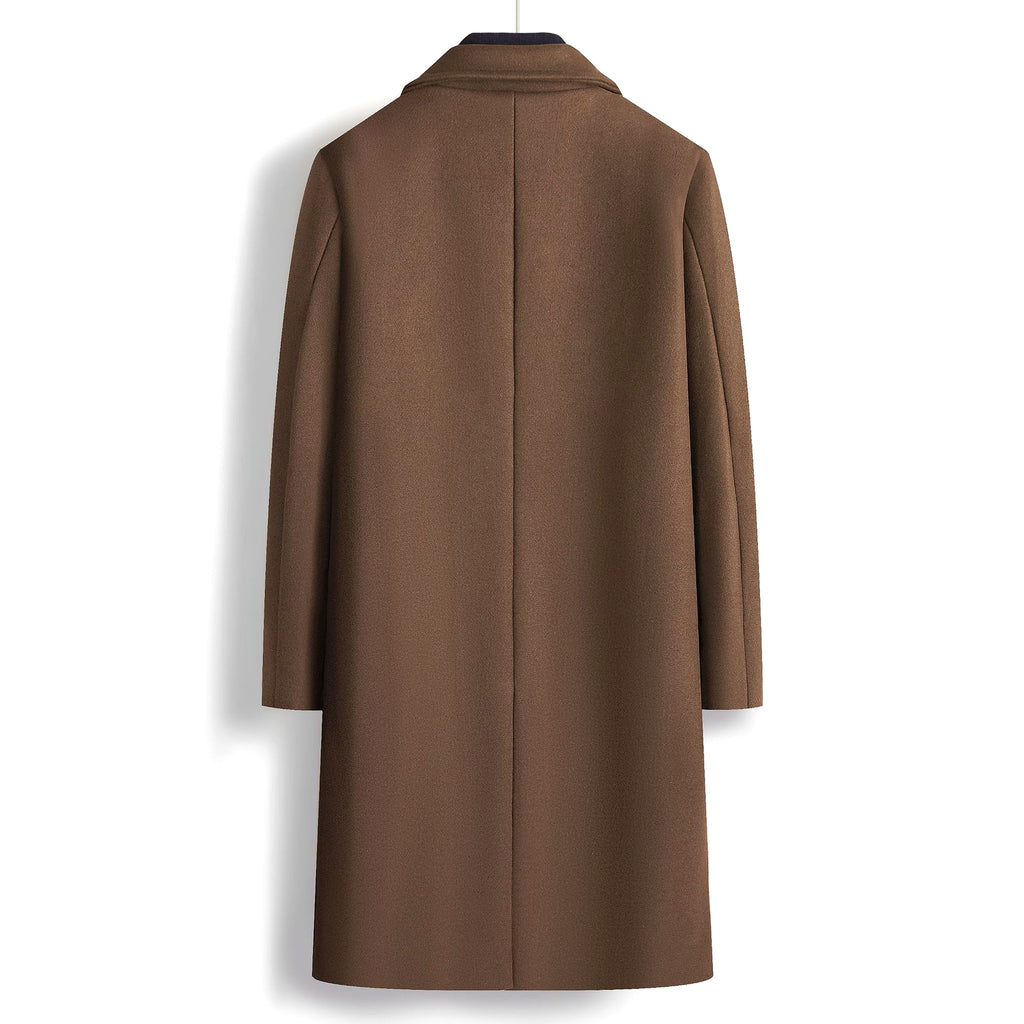 Fall Winter Men Double Breasted Mid-length Trench Coat - enhanced image 13