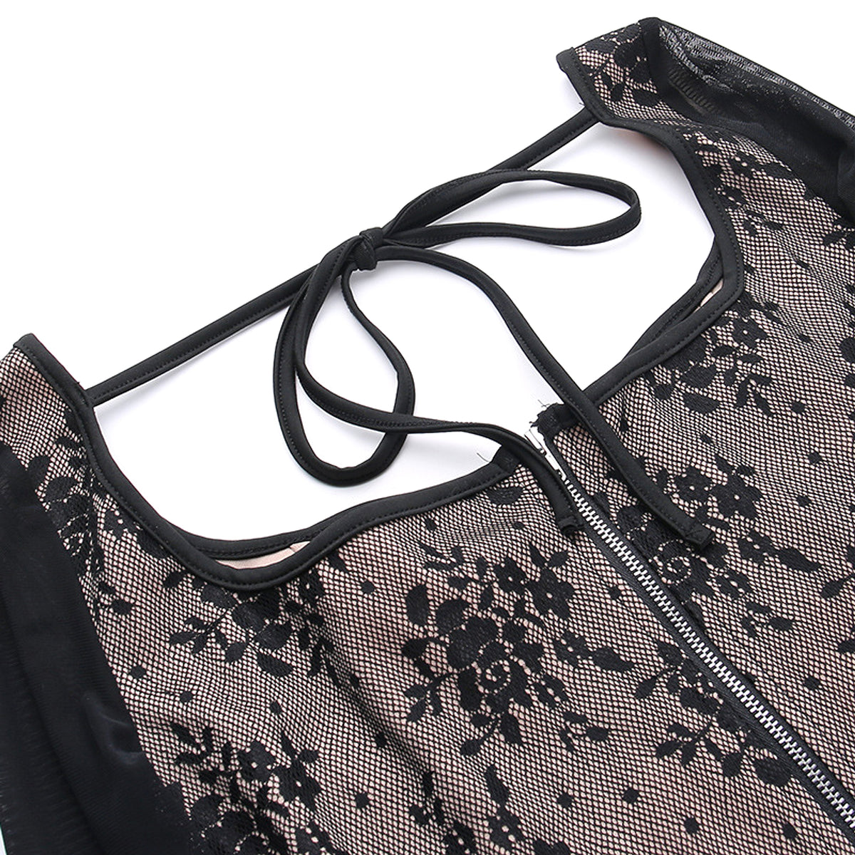 A1. Lace Stitching Girdle Printed Long-sleeved T-Shirt Women - enhanced image 13