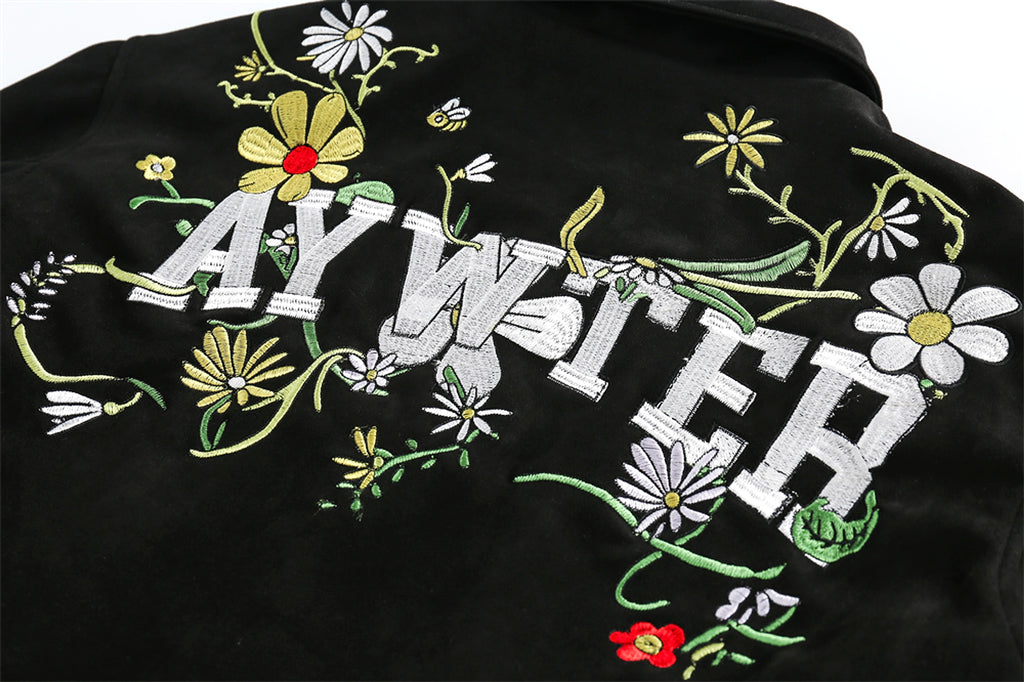 Letter Floral Embroidered Jacket For Men - enhanced image 13