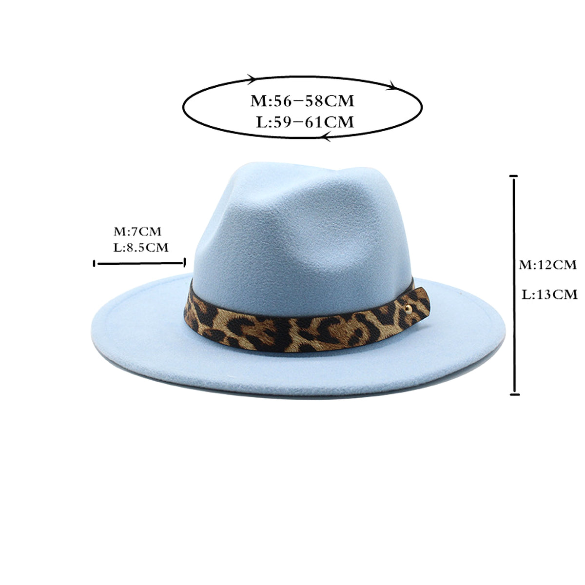 Men's Fashion Leopard Print Woolen Big Brim Top Hat - enhanced image 13