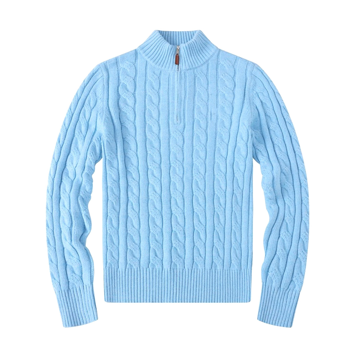 Men's Half-height Zip Twist Knit Bottoming Shirt - enhanced image 13