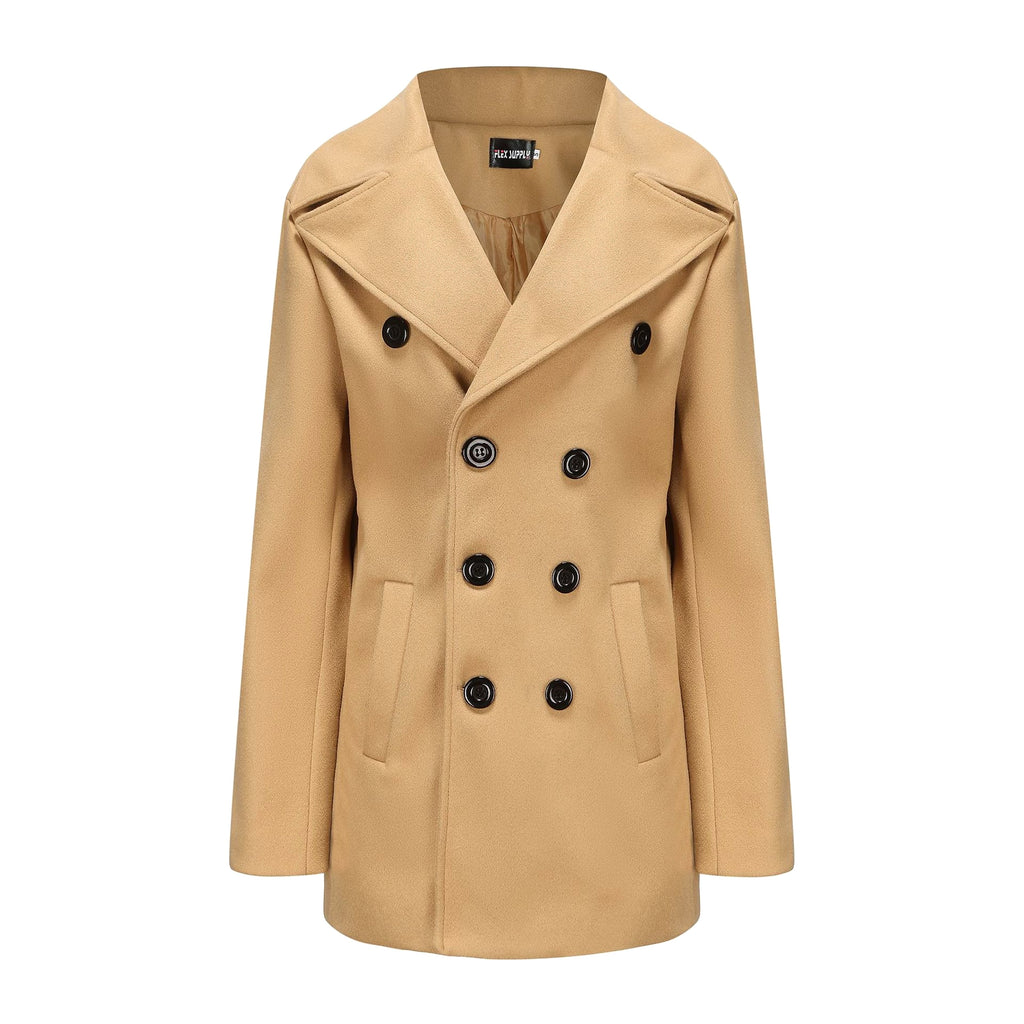 A1. Men's Mid-length Long Sleeve Woolen Coat - enhanced image 13