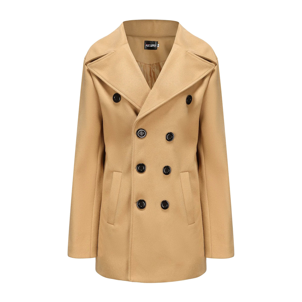 A1. Men's Mid-length Long Sleeve Woolen Coat - enhanced image 13