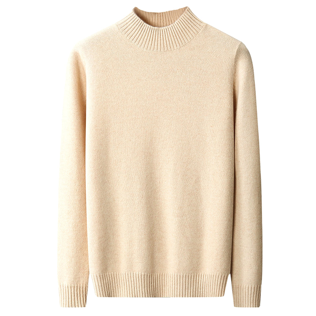 Mock Neck Sweater Men's Pure Wool - enhanced image 13