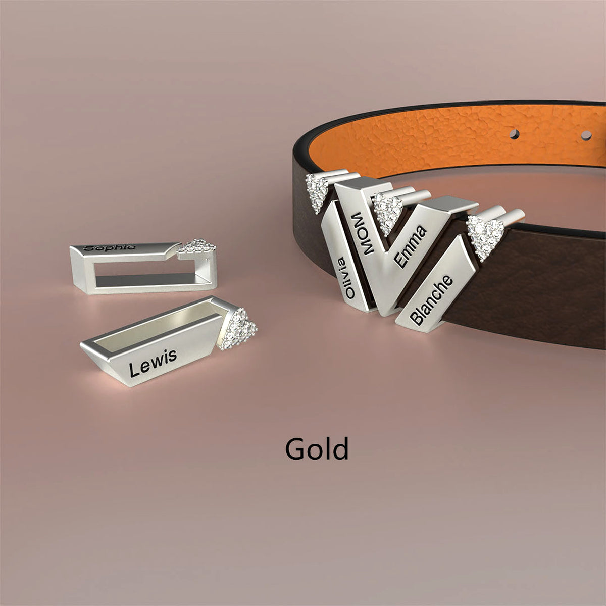 New Leather DIY Lettering Bracelet Drill Buckle - enhanced image 13