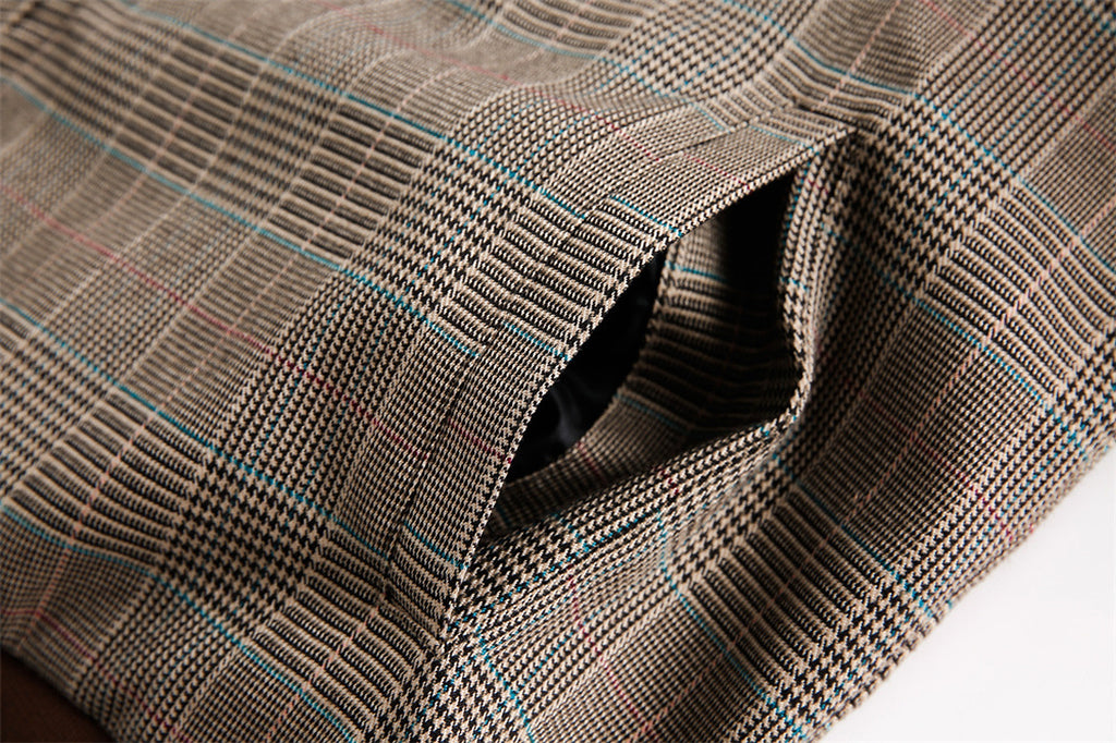 Plaid Loose-fitting Stand-up Collar Jacket Men And Women - enhanced image 13