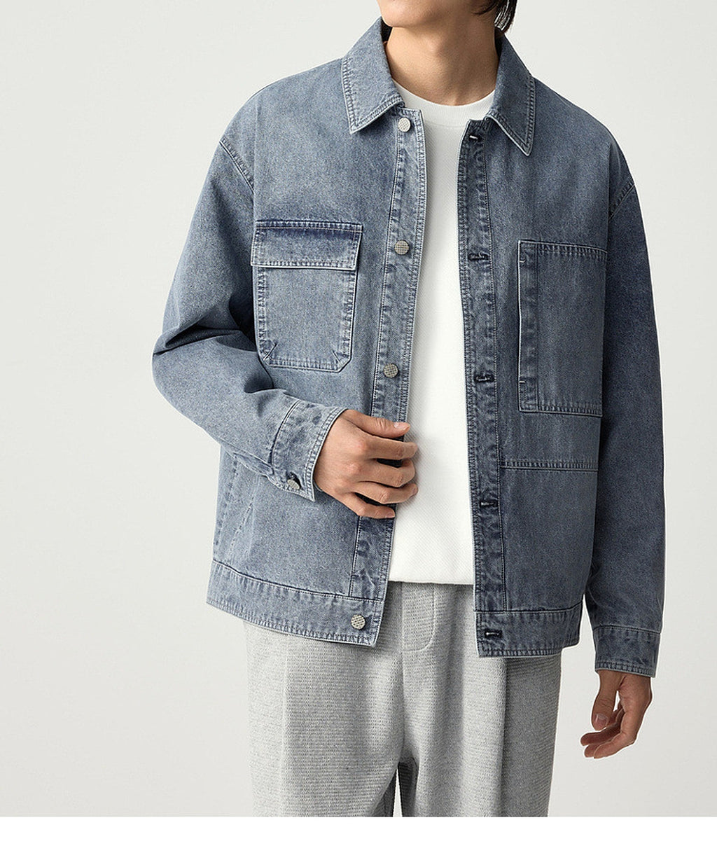 Pocket Decorative Lapel Men's Jacket