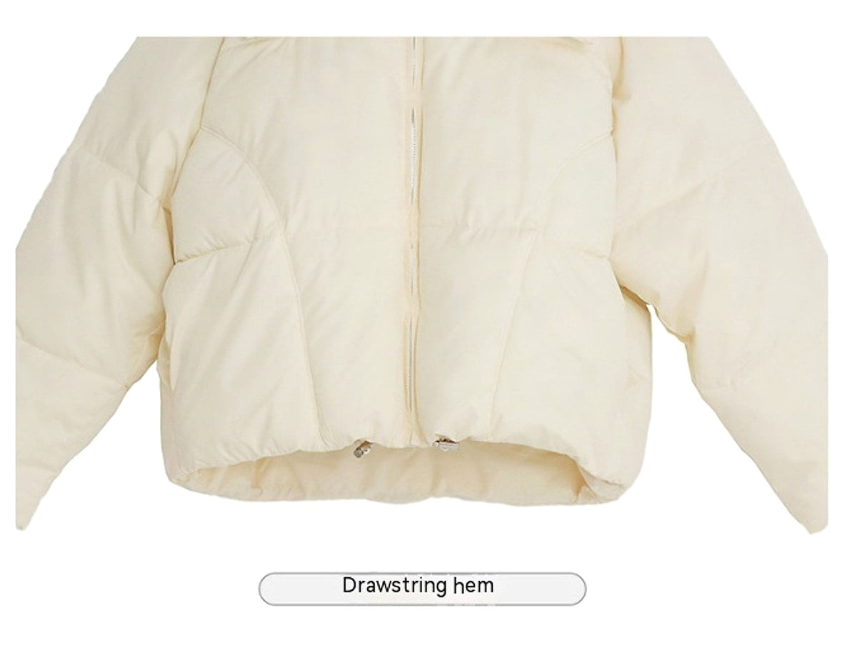 Puffy Hooded Bread Short Cotton-padded Jacket For Women Thick Loose